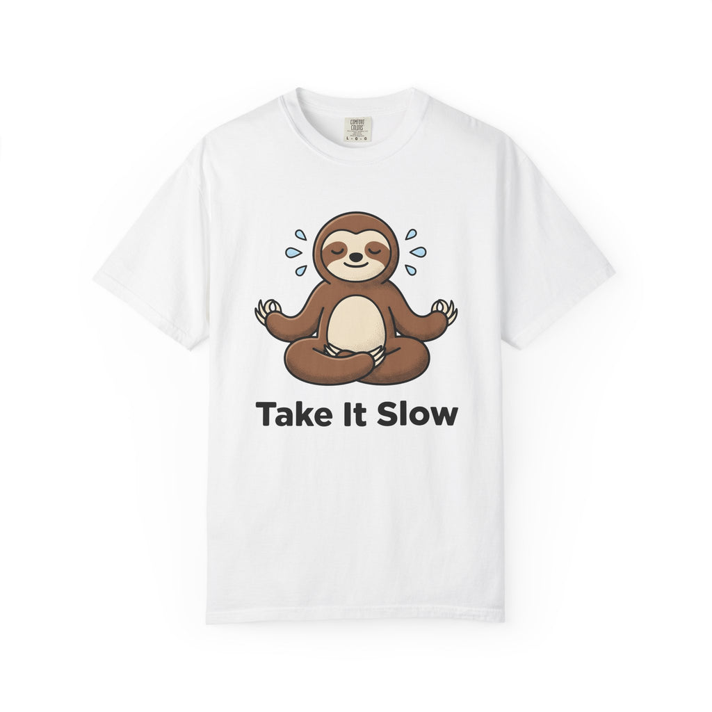 Sloth Yoga Shirt Yoga Exercise Gift Women Illustration Tee Slow Yoga T-Shirt Yoga Enthusiast Digital Tshirt Fitness Graphic Sleek Yoga Pose