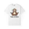 Sloth Yoga Shirt Yoga Exercise Gift Women Illustration Tee Slow Yoga T-Shirt Yoga Enthusiast Digital Tshirt Fitness Graphic Sleek Yoga Pose