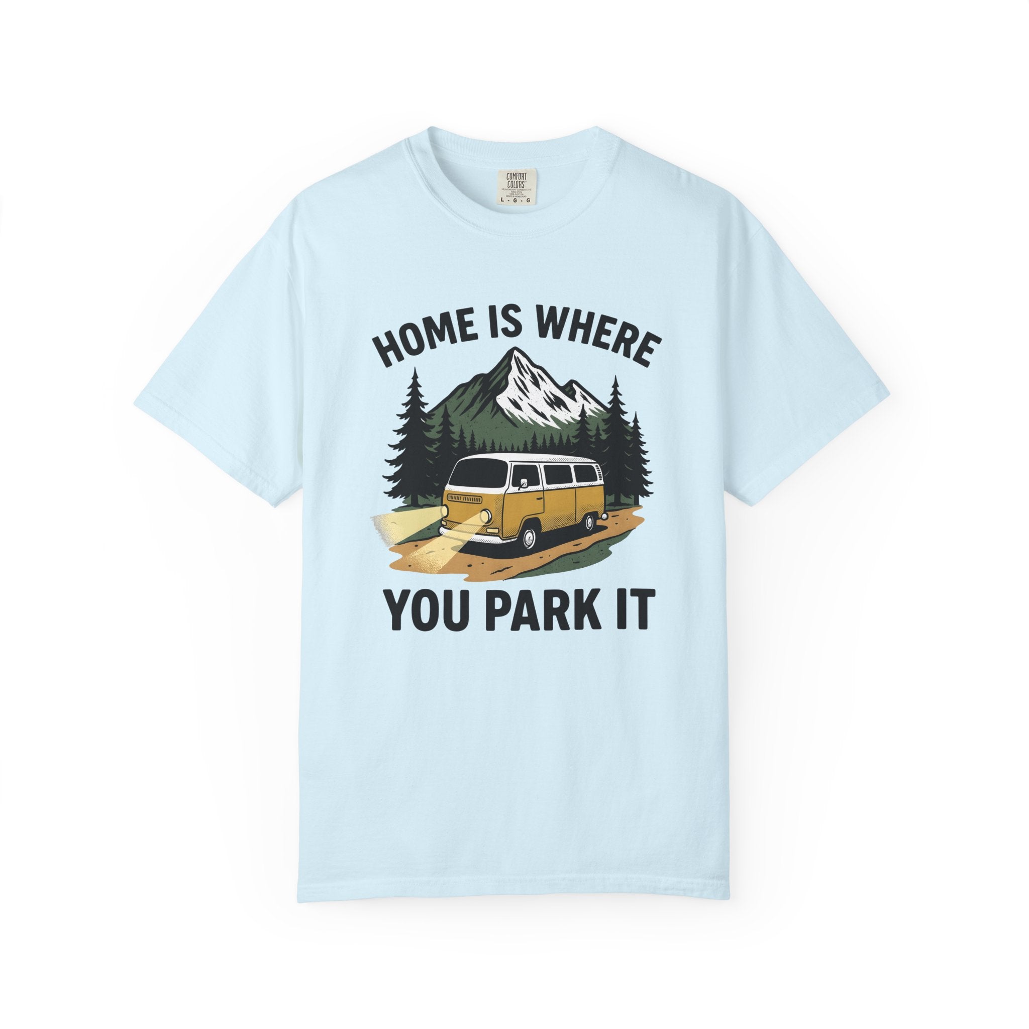 Camper Bus Shirt Camping Hiking Gift Women Classic Tee Motorhome T-Shirt Camper Fan Vintage Tshirt Trekker Graphic Outline Hill Tshirt