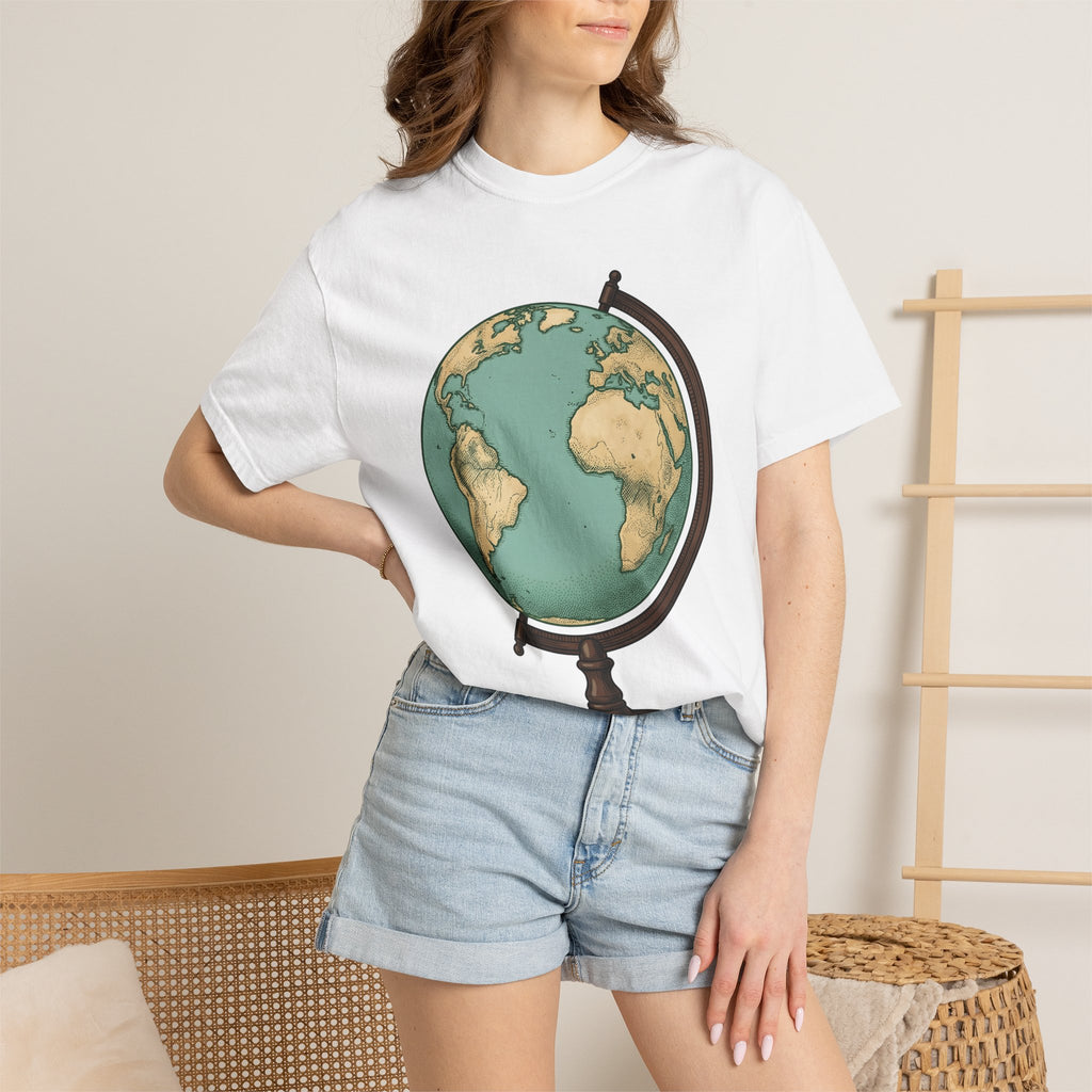 Earth Globe Shirt Travel Maps Gift Women Retro Tee World T-Shirt Adventurer Fan Vintage Tshirt Cartography Graphic Sketch Chart Tshirt