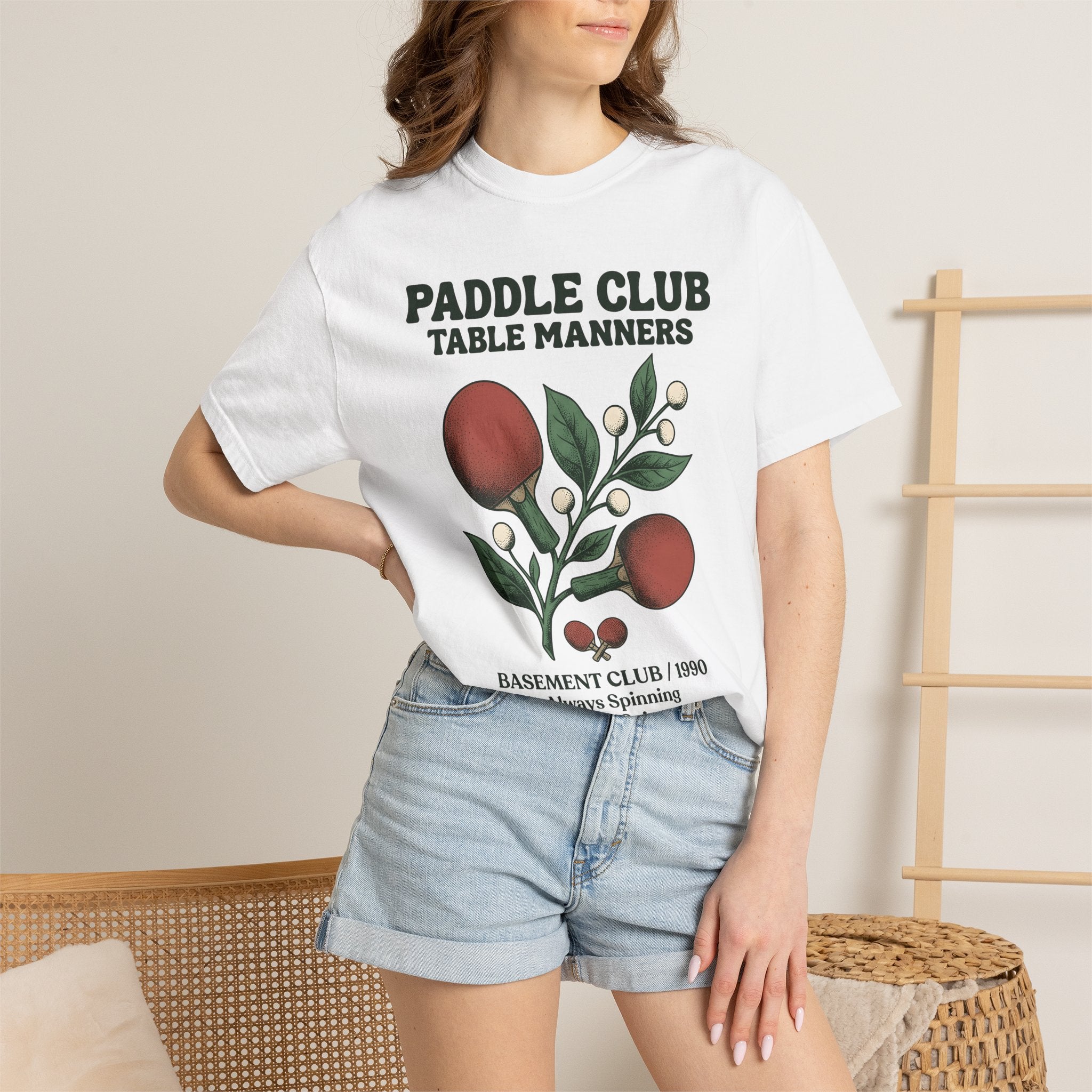 Table Tennis Rackets Shirt Sports Association Gift Women Throwback Tee Ping Pong Paddle T-Shirt Sports Fan Vintage Tshirt Connection Graphic