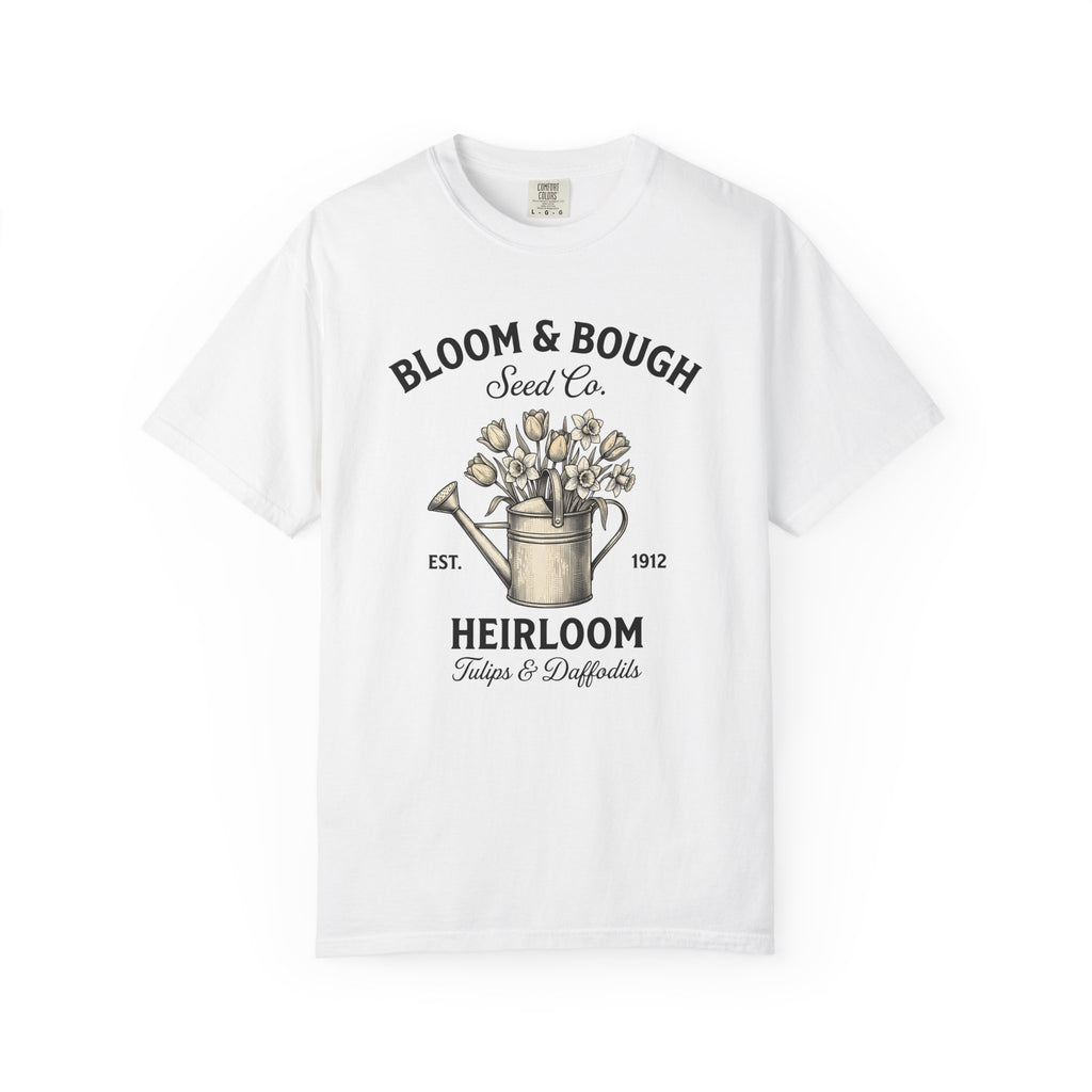 Floral Watering Can Shirt Easter Agriculture Gift Women Classic Tee Watering Can T-Shirt Spring Fan Vintage Tshirt Farming Graphic Line Art