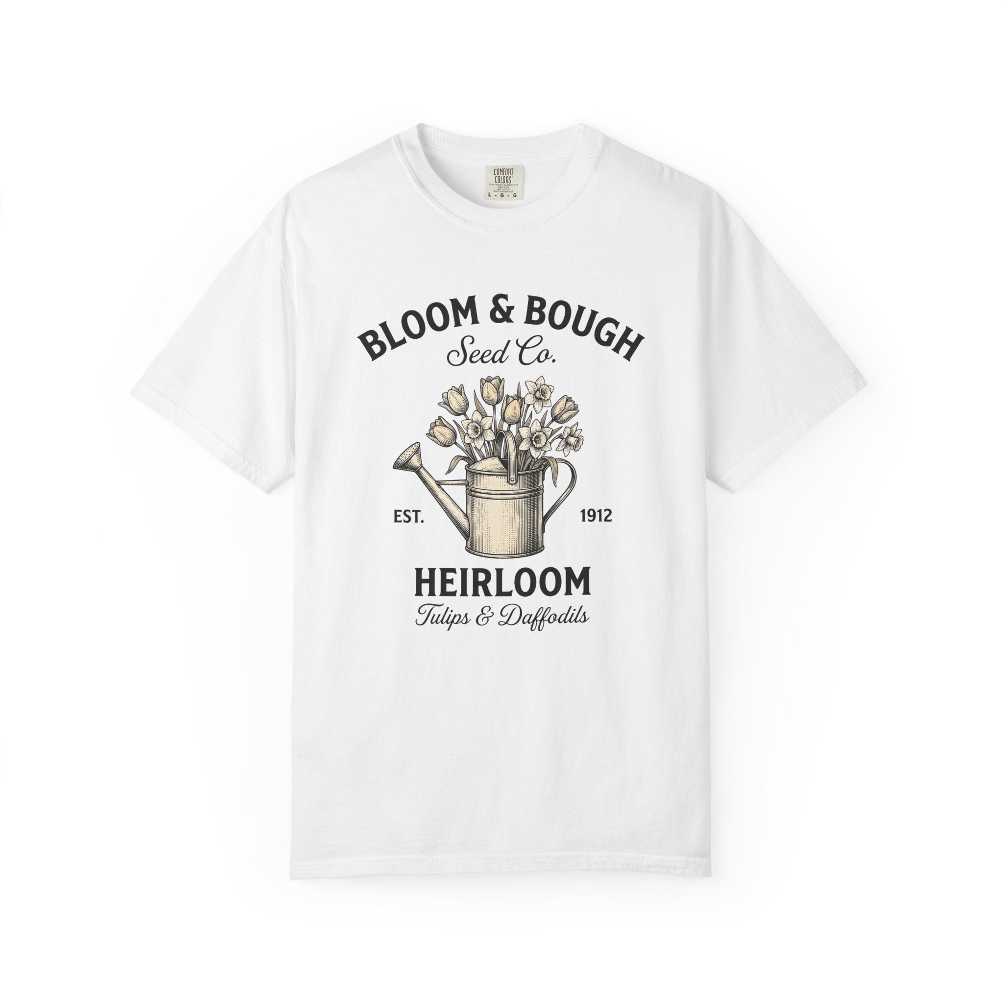 Floral Watering Can Shirt Easter Agriculture Gift Women Classic Tee Watering Can T-Shirt Spring Fan Vintage Tshirt Farming Graphic Line Art