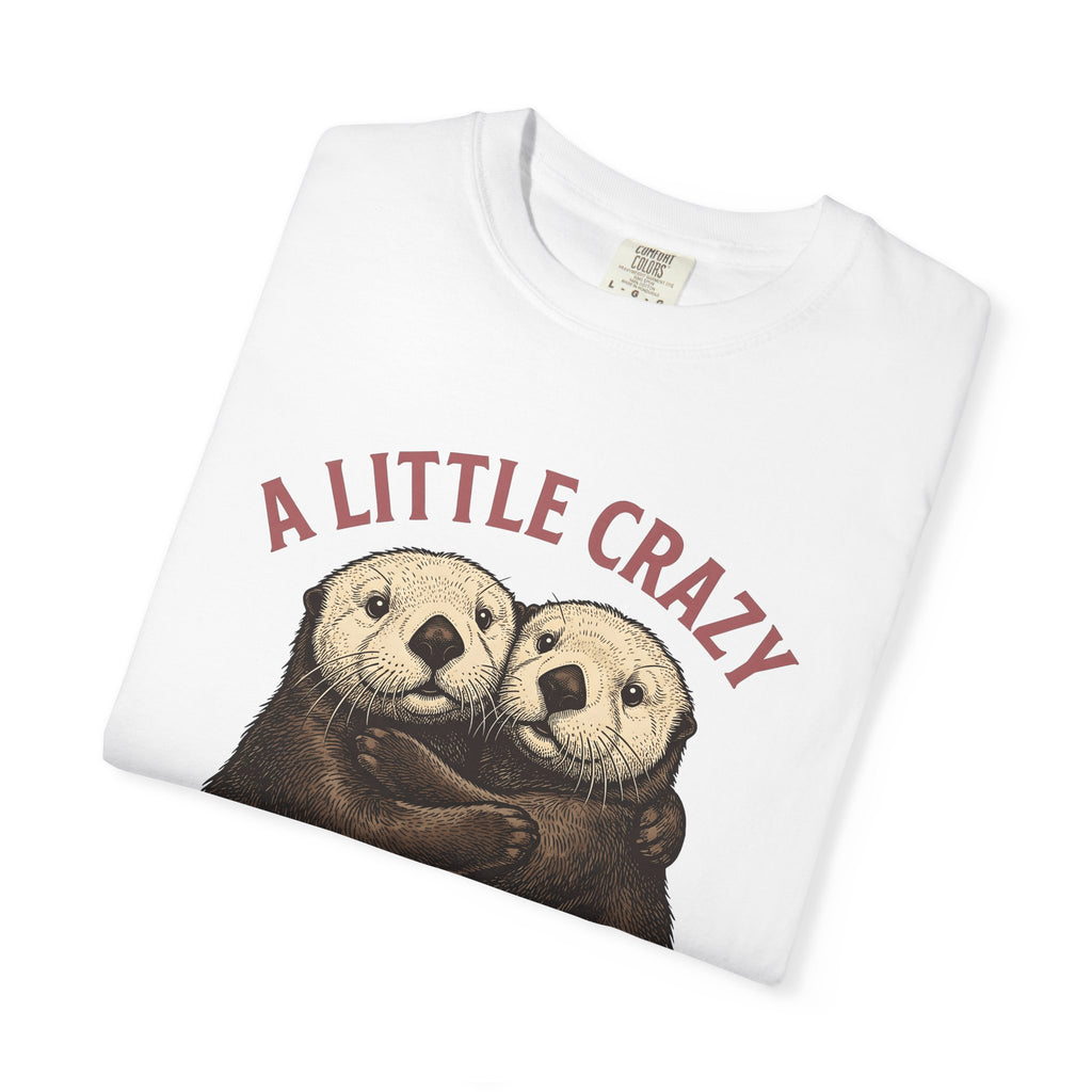 Otter Hug Shirt Funny Animal Gift Women Vintage Tee Otter T-Shirt Humor Fan Retro Tshirt Wildlife Graphic Hand Drawn Animal Pair Tshirt