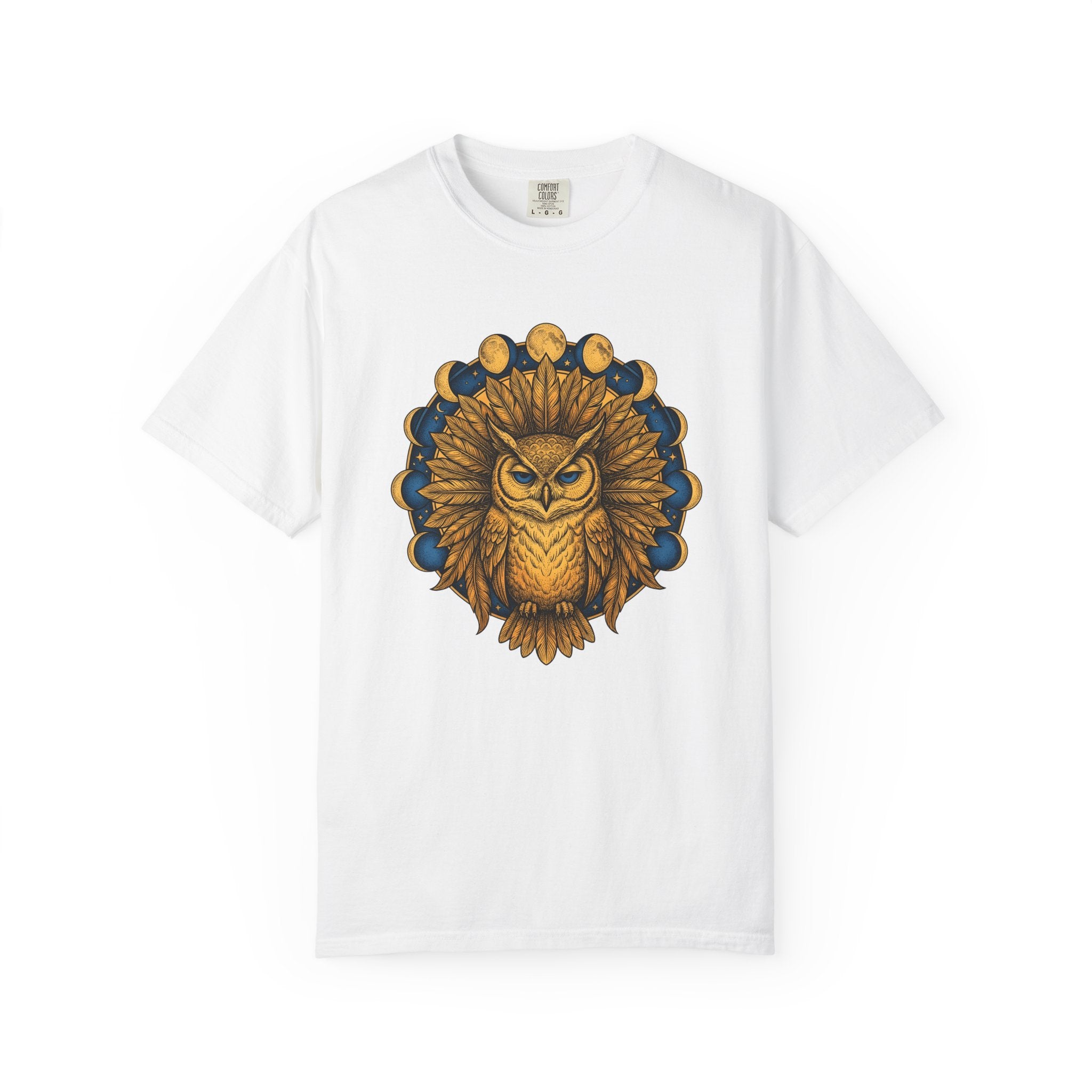 Owl Mandala Shirt Boho Chic Celestial Gift Women Boho Tee Owl T-Shirt Bohemian Fan Hippie Tshirt Astrology Graphic Vintage Moon Phases