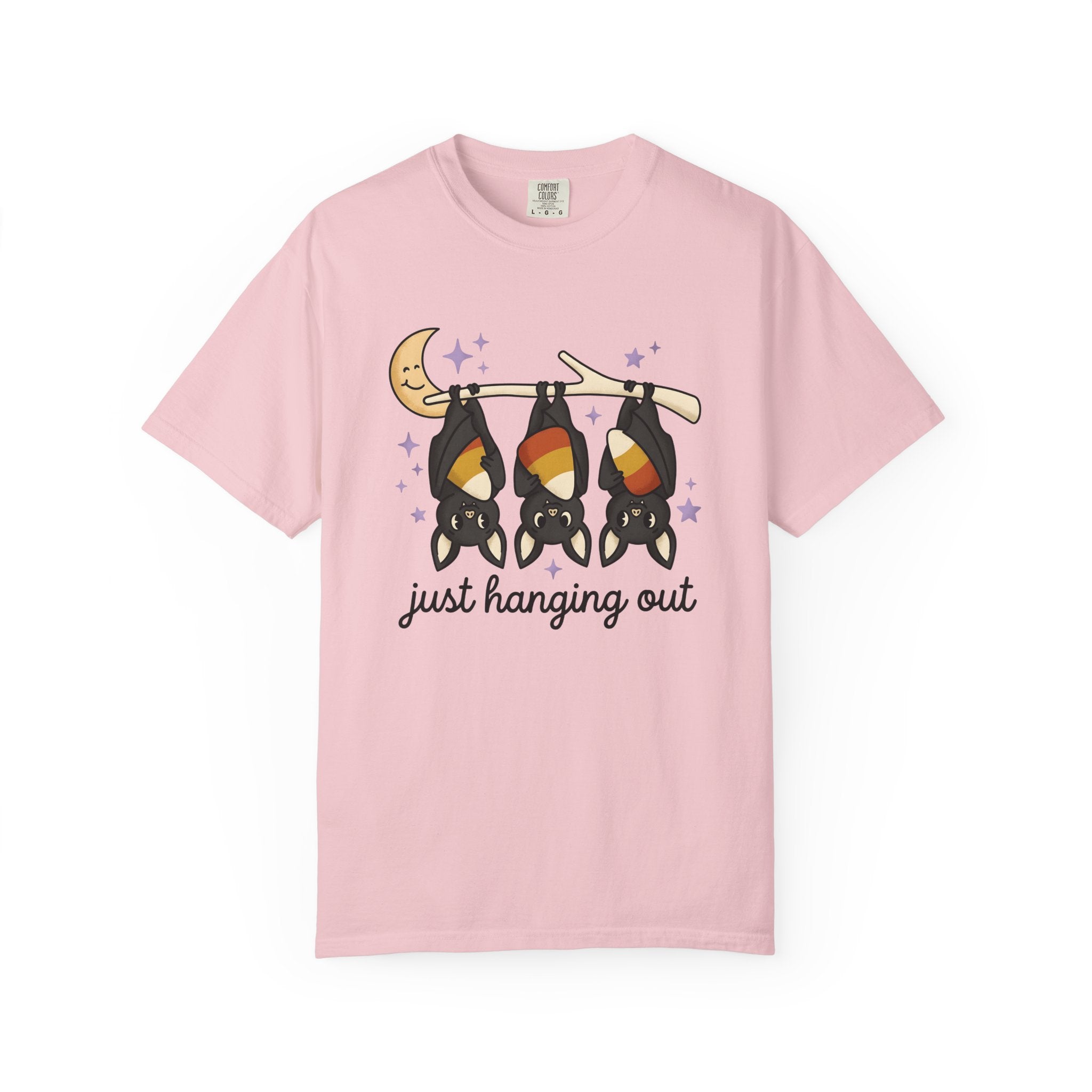 Bat Candy Corn Shirt Halloween Animal Gift Women Cute Tee Candy Corn T-Shirt Horror Fan Kawaii Tshirt Creature Graphic Cartoon Crescent Moon