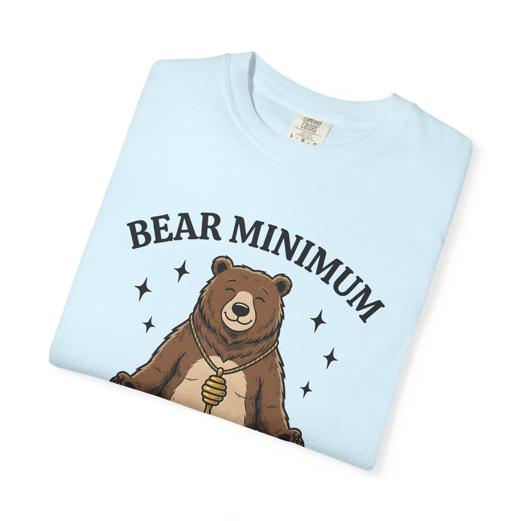 Calm Bear Shirt Yoga Fauna Gift Women Graphic Tee Bear T-Shirt Yoga Enthusiast Illustration Tshirt Wildlife Graphic Line Art Honey Grid