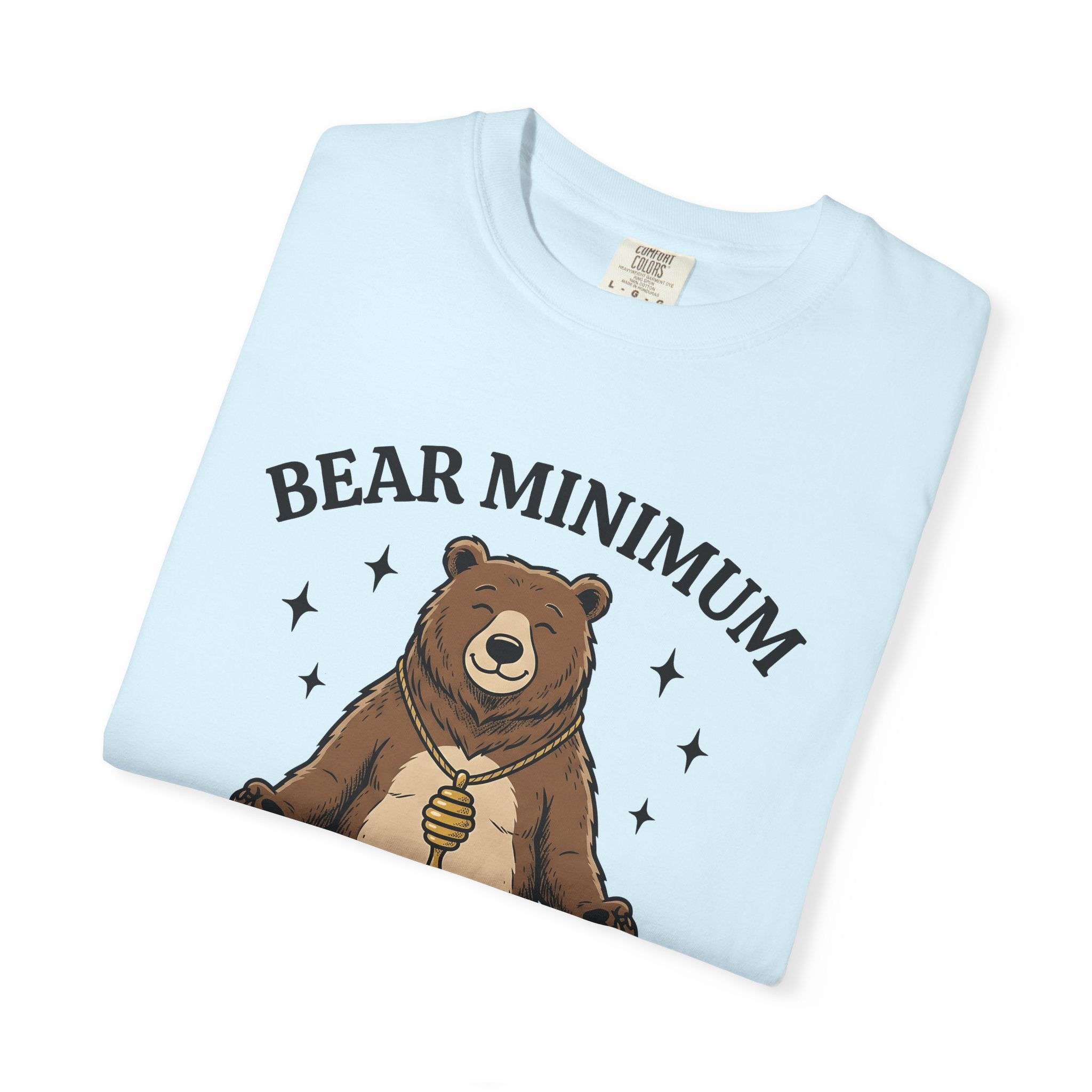 Calm Bear Shirt Yoga Fauna Gift Women Graphic Tee Bear T-Shirt Yoga Enthusiast Illustration Tshirt Wildlife Graphic Line Art Honey Grid
