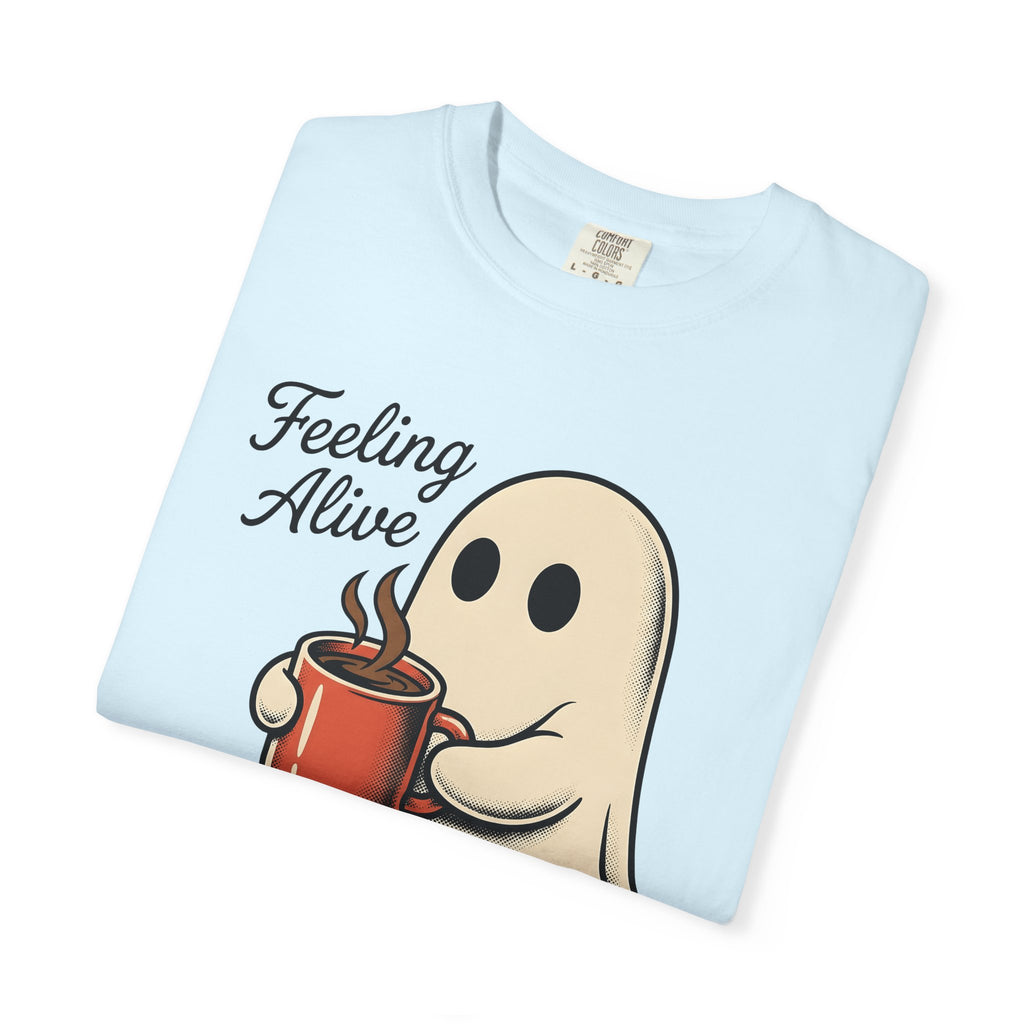 Spooky Coffee Shirt Halloween Espresso Gift Women Comic Tee Creepy Coffee T-Shirt Halloween Fan Coffee Tshirt Coffee Graphic Vintage Cup