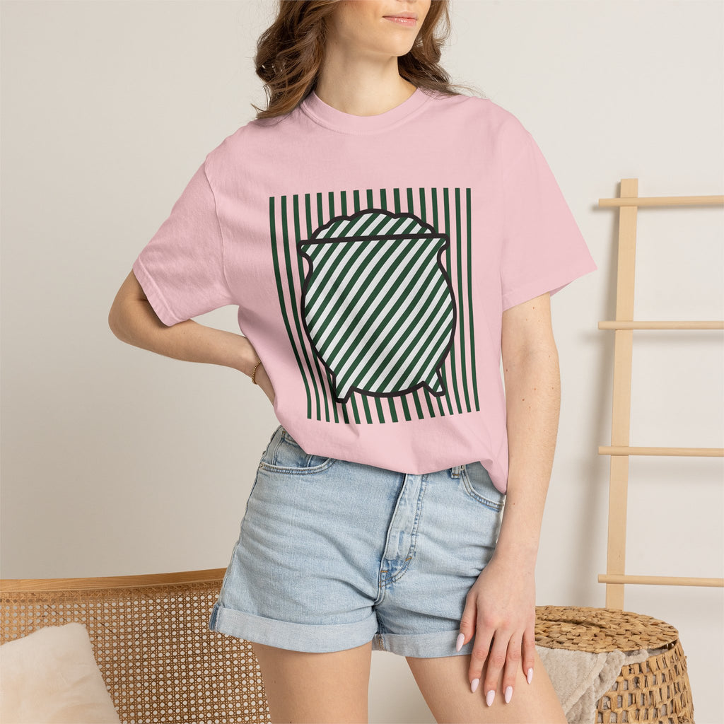 Lucky Pot Shirt St Patrick's Day Event Gift Women Sleek Tee Pot Of Gold T-Shirt Shamrock Fan Modern Tshirt Party Graphic Fresh Stripes