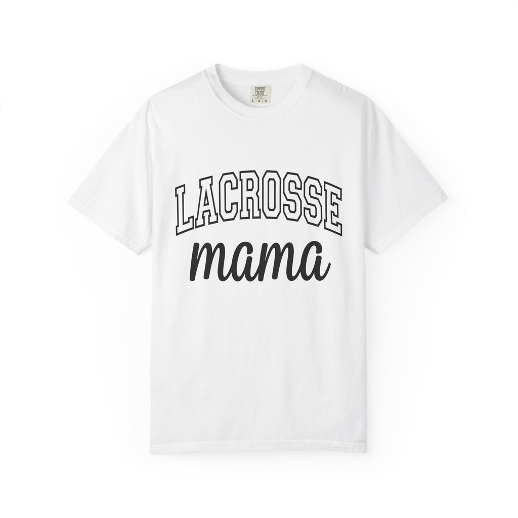 Sports Mom Shirt Moms Lacrosse Gift Women Bold Text Tee Soccer Mom T-Shirt Mom Fan Typography Tshirt Lax Graphic Minimal Team Parent Tshirt