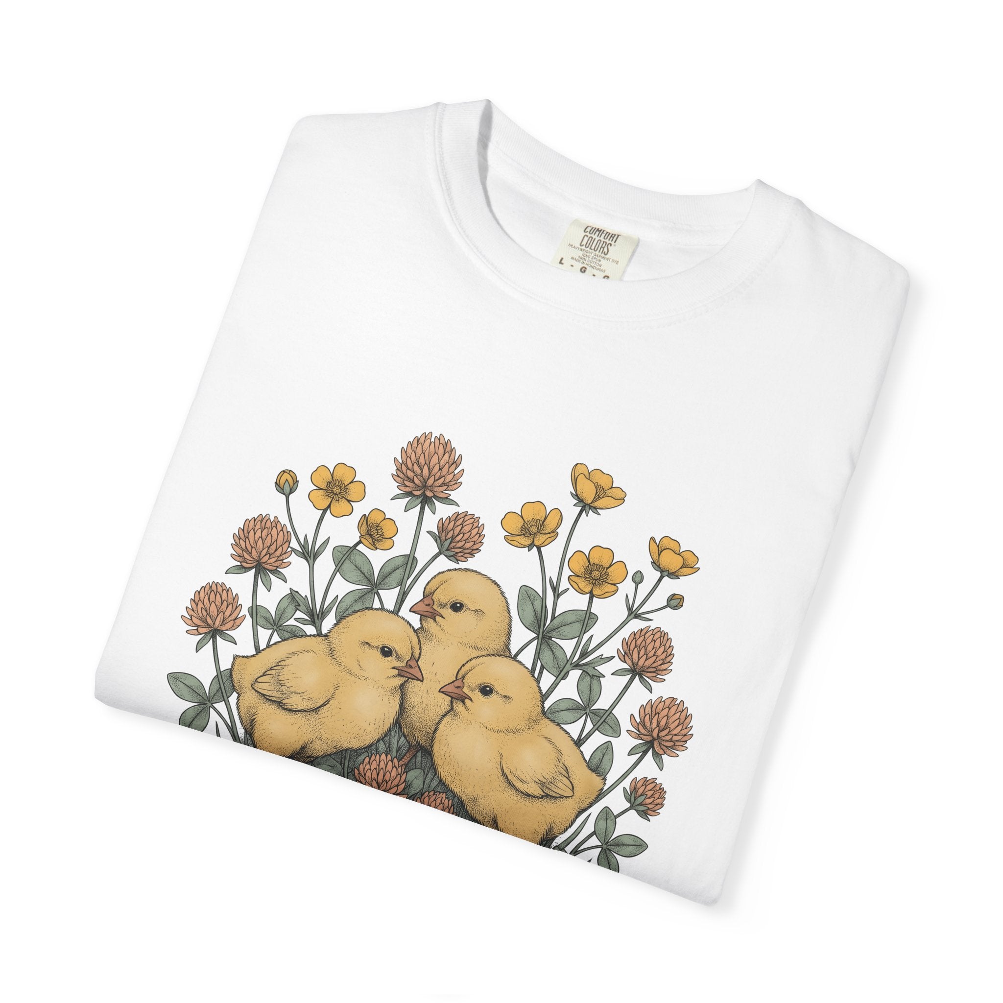 Little Chicks Shirt Easter Environment Gift Women Botanical Art Tee Chicks T-Shirt Easter Fan Botanical Tshirt Eco Graphic Hand Drawn Field