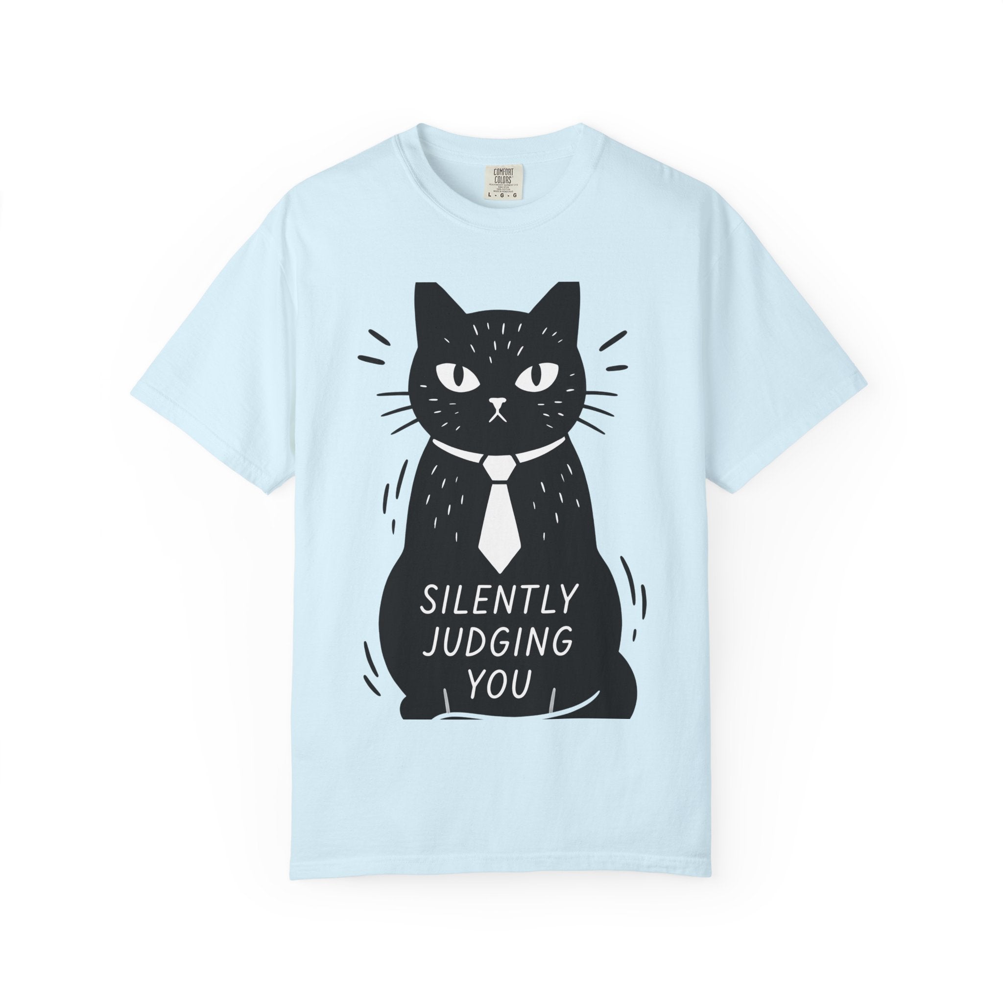 Black Cat Shirt Cat Jokes Gift Women Comic Tee Kitty T-Shirt Cat Fan Cartoon Tshirt Humor Graphic Simple Tie Tshirt