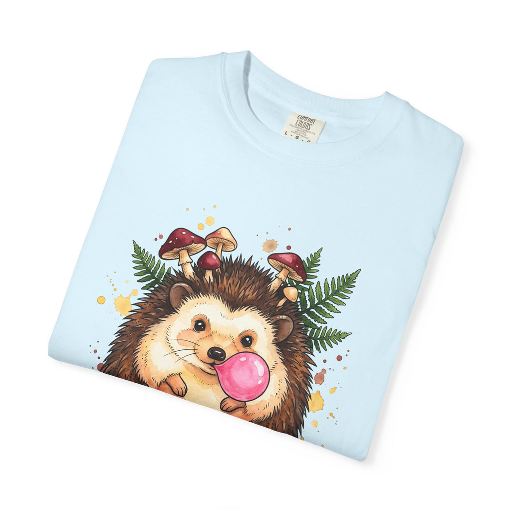 Hedgehog Art Shirt Animals Vintage Gift Women Paint Tee Porcupine T-Shirt Wildlife Enthusiast Painter Tshirt Retro Graphic Line Art Fungus