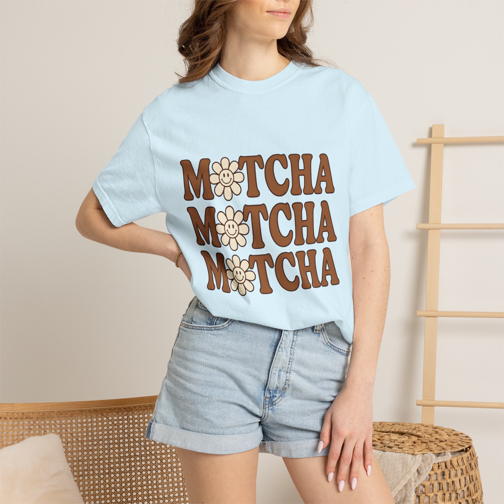 Cheerful Blossom Shirt Coffee Chibi Gift Women Hand Drawn Tee Blossom T-Shirt Coffee Fan Doodle Tshirt Kawaii Graphic Line Art Flower Daisy
