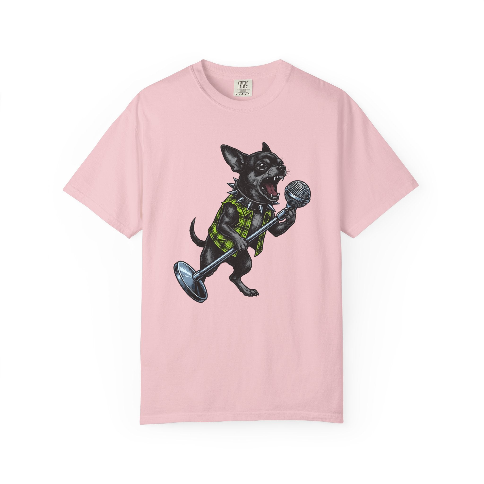 Chihuahua Performer Shirt Dog Audio Gift Women Illustrative Tattoo Tee Chi T-Shirt Dog Fan Tattooed Tshirt Sound Graphic Heritage Mic Tshirt