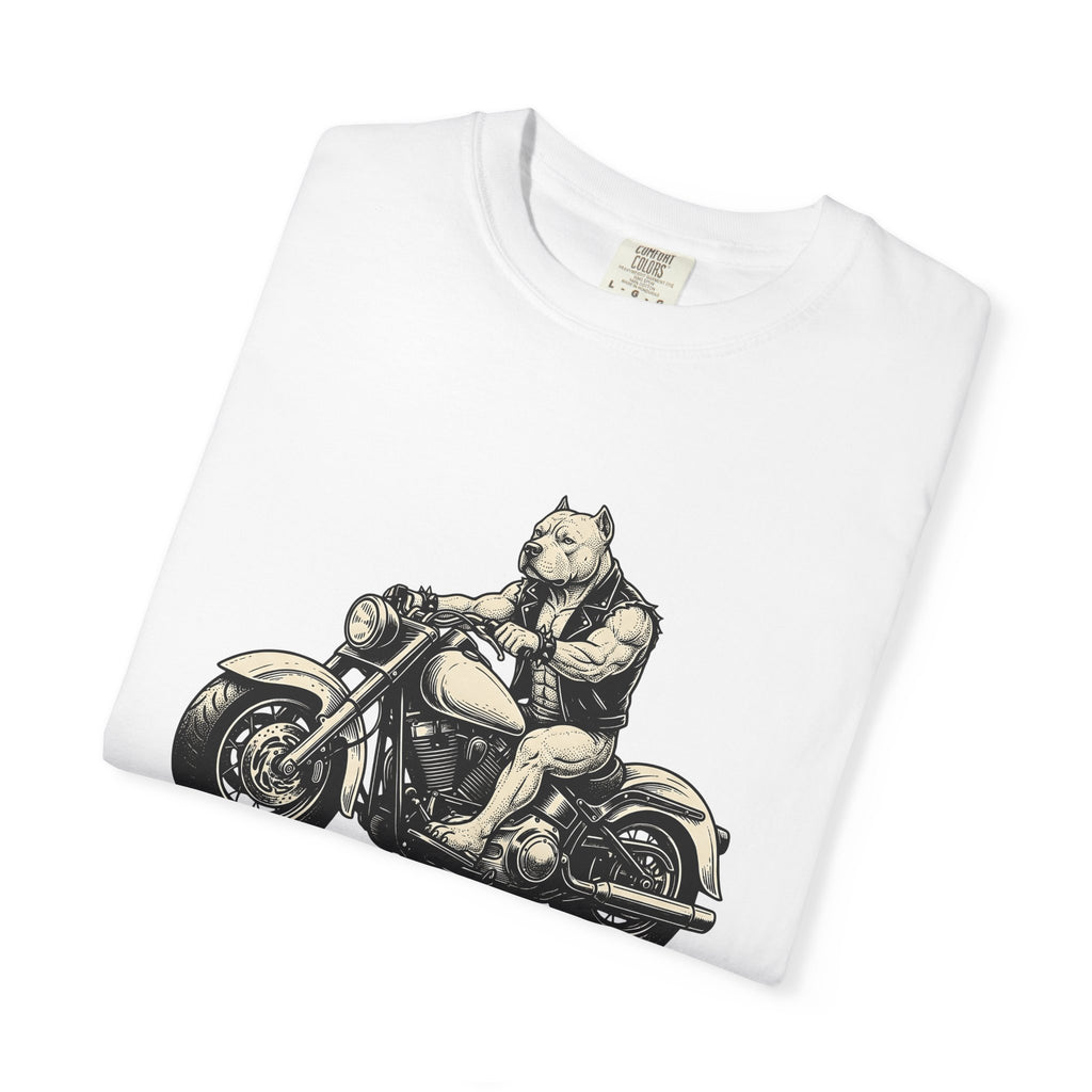 Biker Pup Shirt Dog Biker Gang Gift Women Old School Tee Puppy T-Shirt Dog Fan Retro Tshirt Motorcycle Graphic Classic Chopper Tshirt