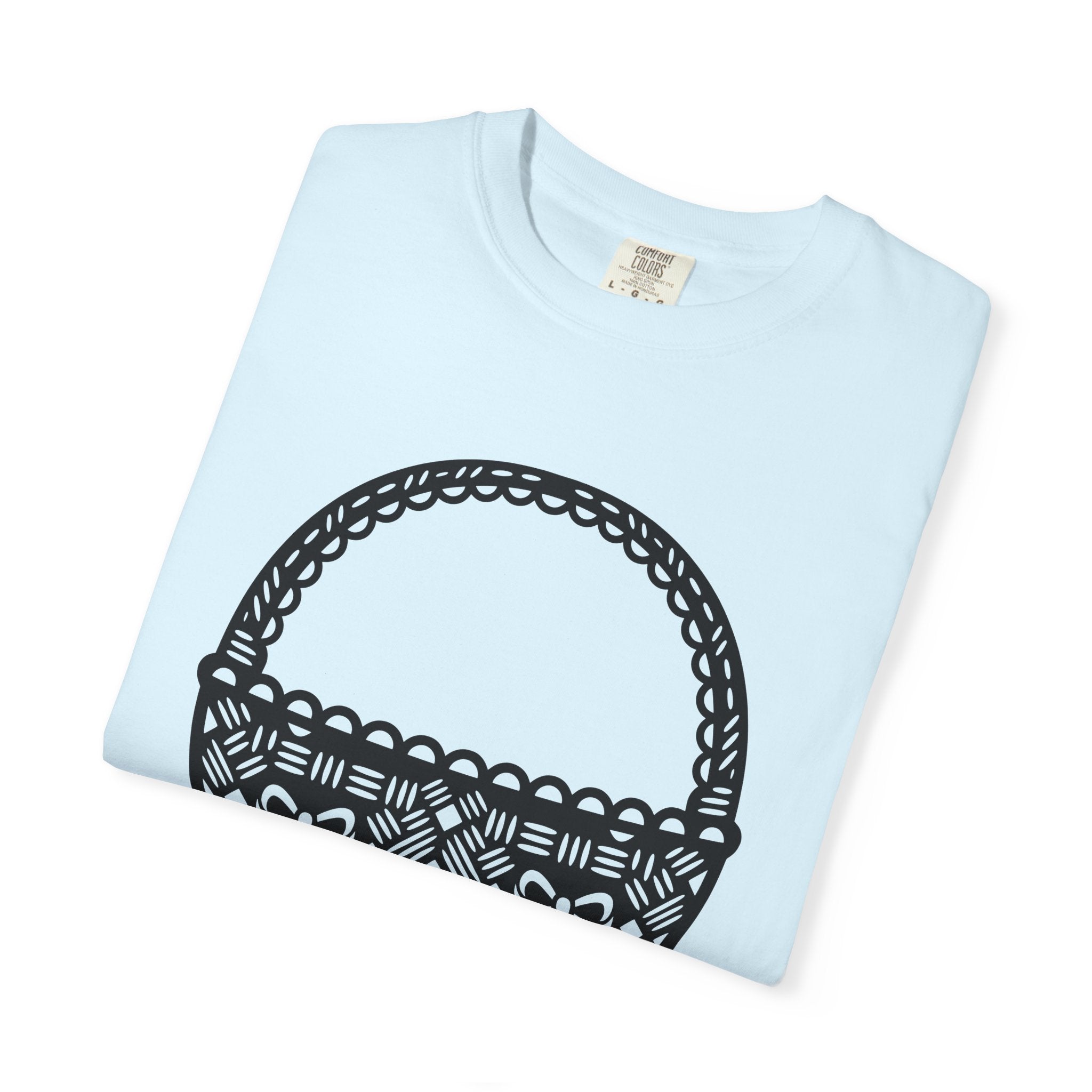Wicker Basket Shirt Easter Celebration Gift Women Outline Tee Basket T-Shirt Easter Fan Wickerwork Graphic Modern Ribbon Tshirt