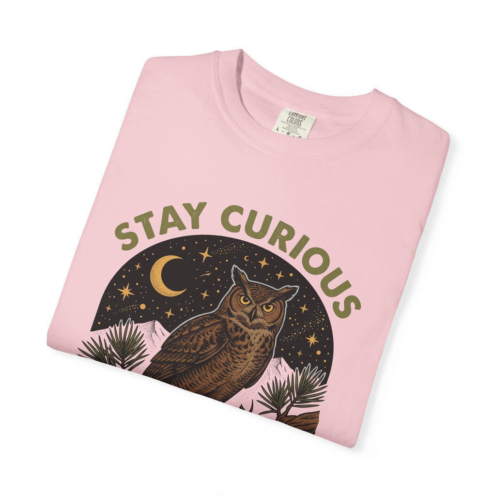 Owl Graphic Shirt Nature Woodland Gift Women Vintage Tee Hoot Owl T-Shirt Outdoors Enthusiast Retro Tshirt Forest Graphic Hand Drawn