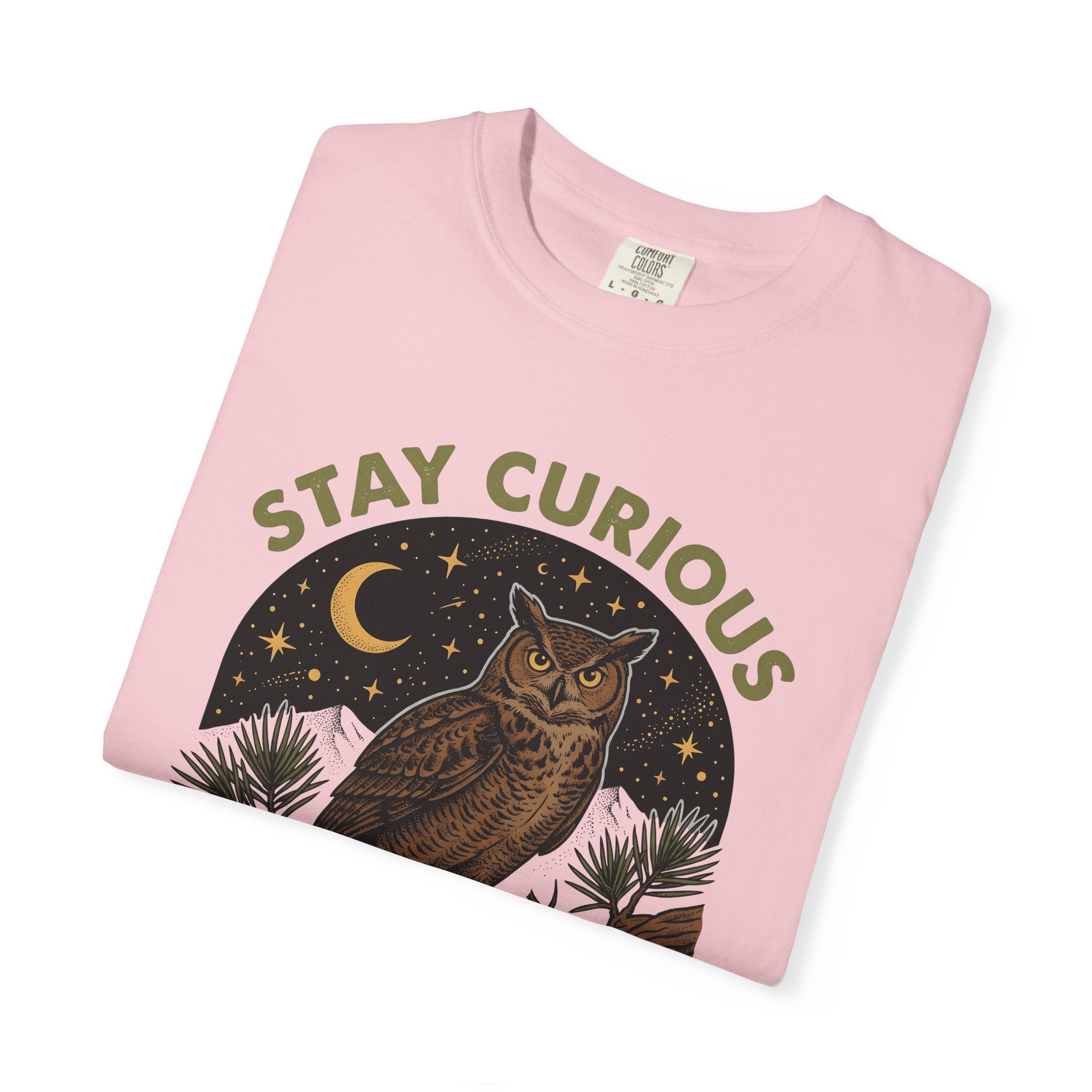 Owl Graphic Shirt Nature Woodland Gift Women Vintage Tee Hoot Owl T-Shirt Outdoors Enthusiast Retro Tshirt Forest Graphic Hand Drawn