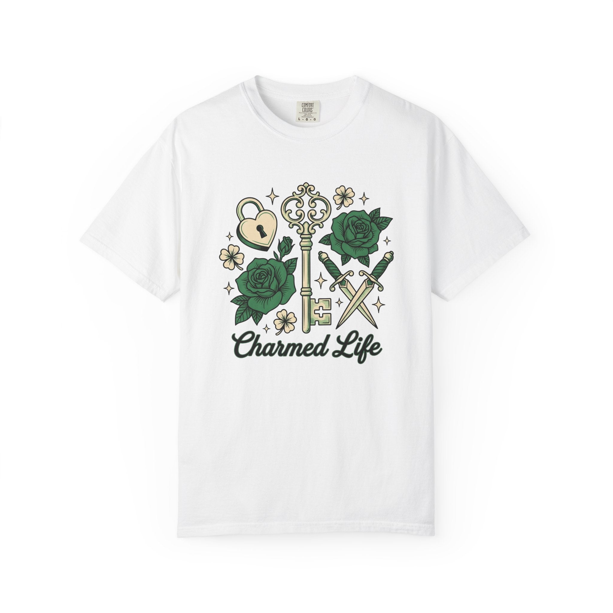 Classic Key Roses Shirt St Patricks Day Prosperity Gift Women Vintage Tee Floral Keys T-Shirt Luck Enthusiast Retro Tshirt Abundance Graphic