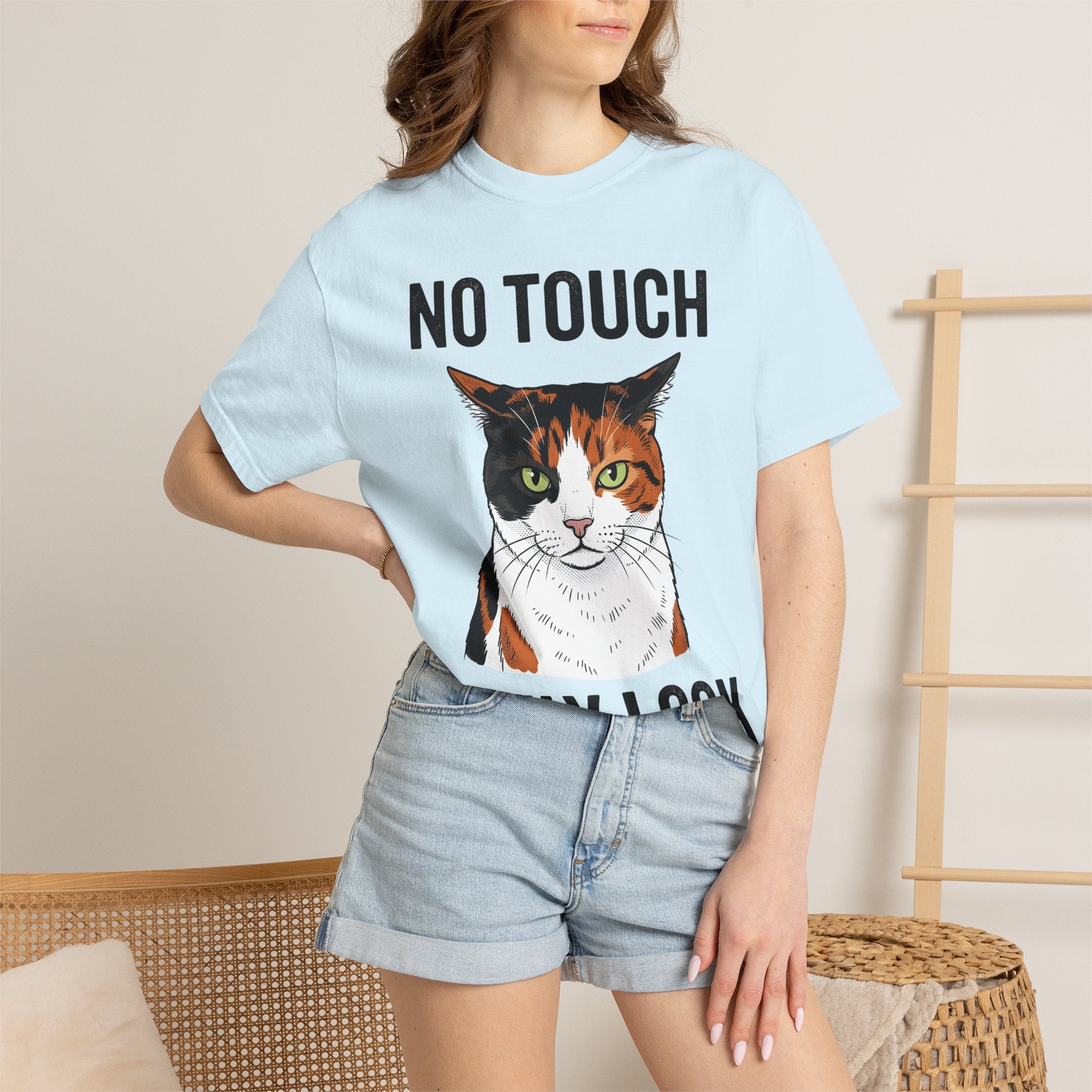 Calico Puss Shirt Cat Satire Gift Women Outline Tee Cat T-Shirt Cat Fan Outline Tshirt Parody Graphic Old School Heavy Type Tshirt