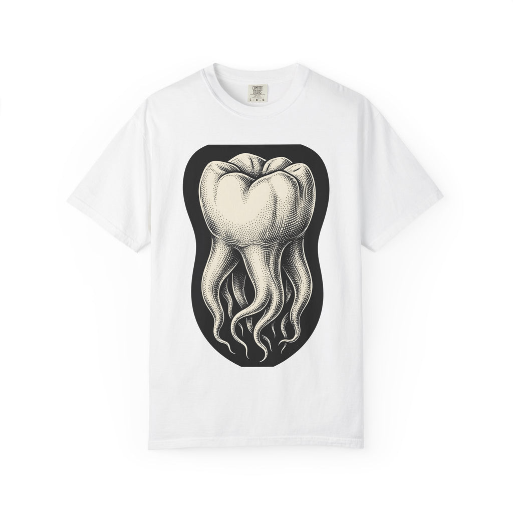 Tooth Octopus Shirt Dental Alternative Gift Women Line Art Tee Octopus T-Shirt Dentist Enthusiast Linework Tshirt Alternative Graphic