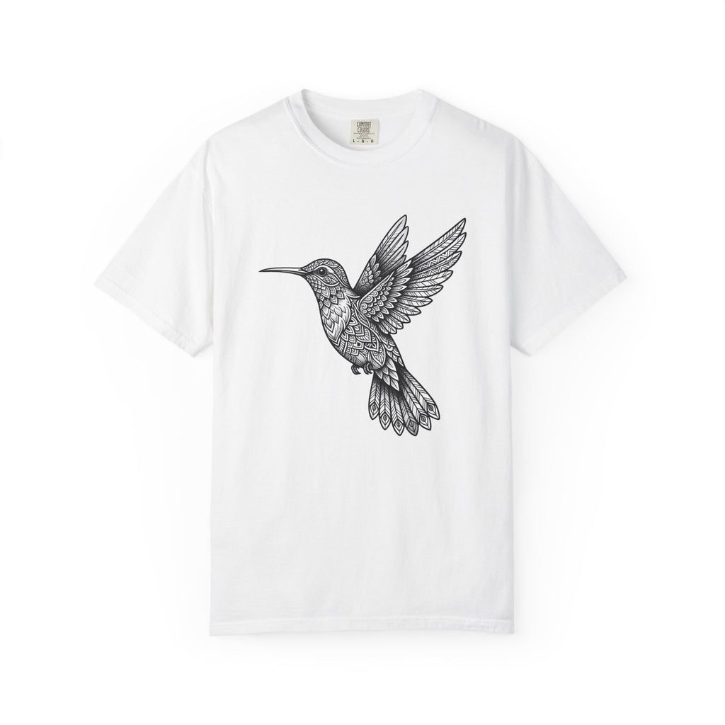 Hummingbird Graphic Shirt Boho Chic Nature Gift Women Mandala Tee Hummingbirds T-Shirt Bohemian Fan Sacred Tshirt Wildlife Graphic Hand