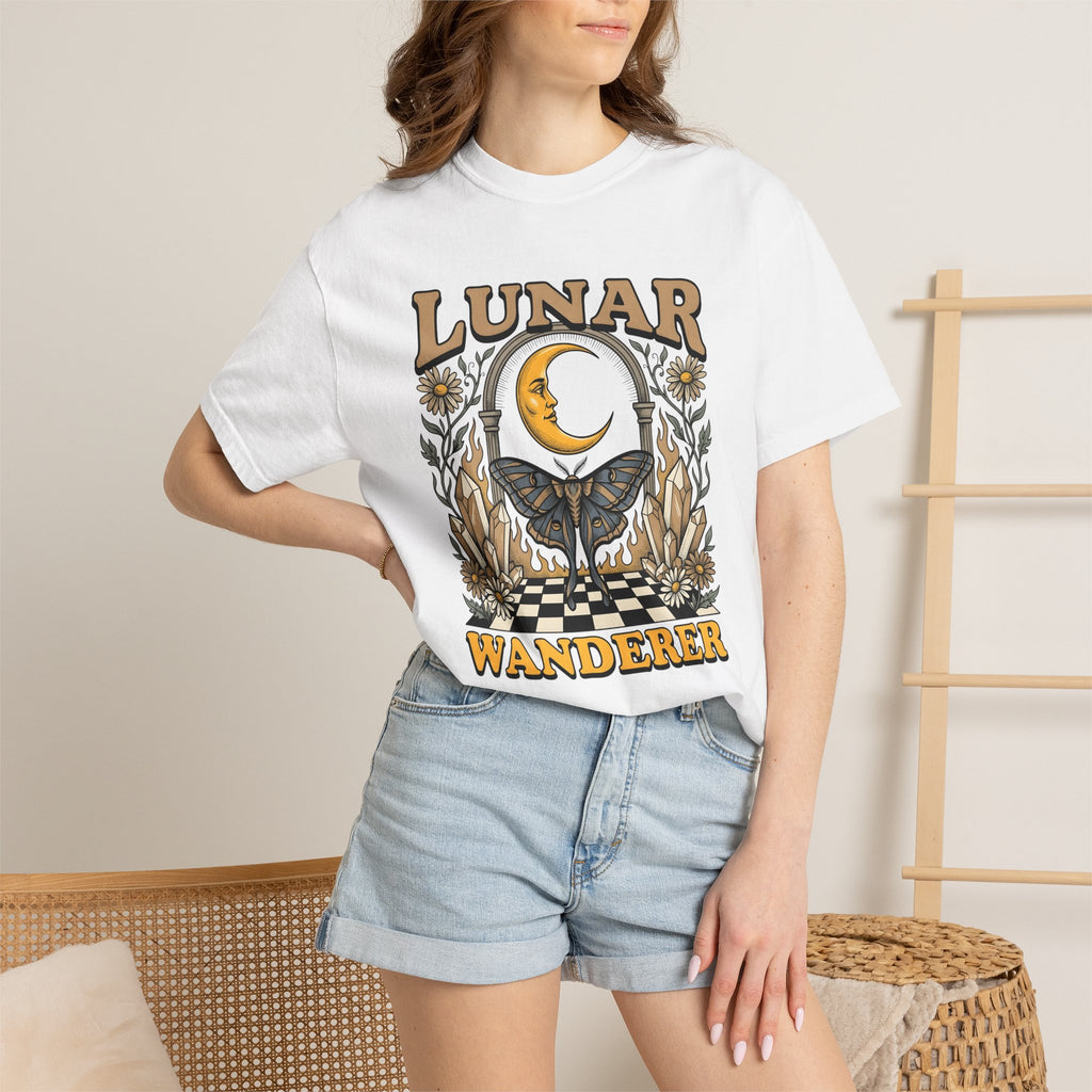 Moon Butterfly Shirt Boho Chic Zodiac Gift Women Magical Tee Butterfly T-Shirt Bohemian Enthusiast Mystical Tshirt Astrology Graphic Retro
