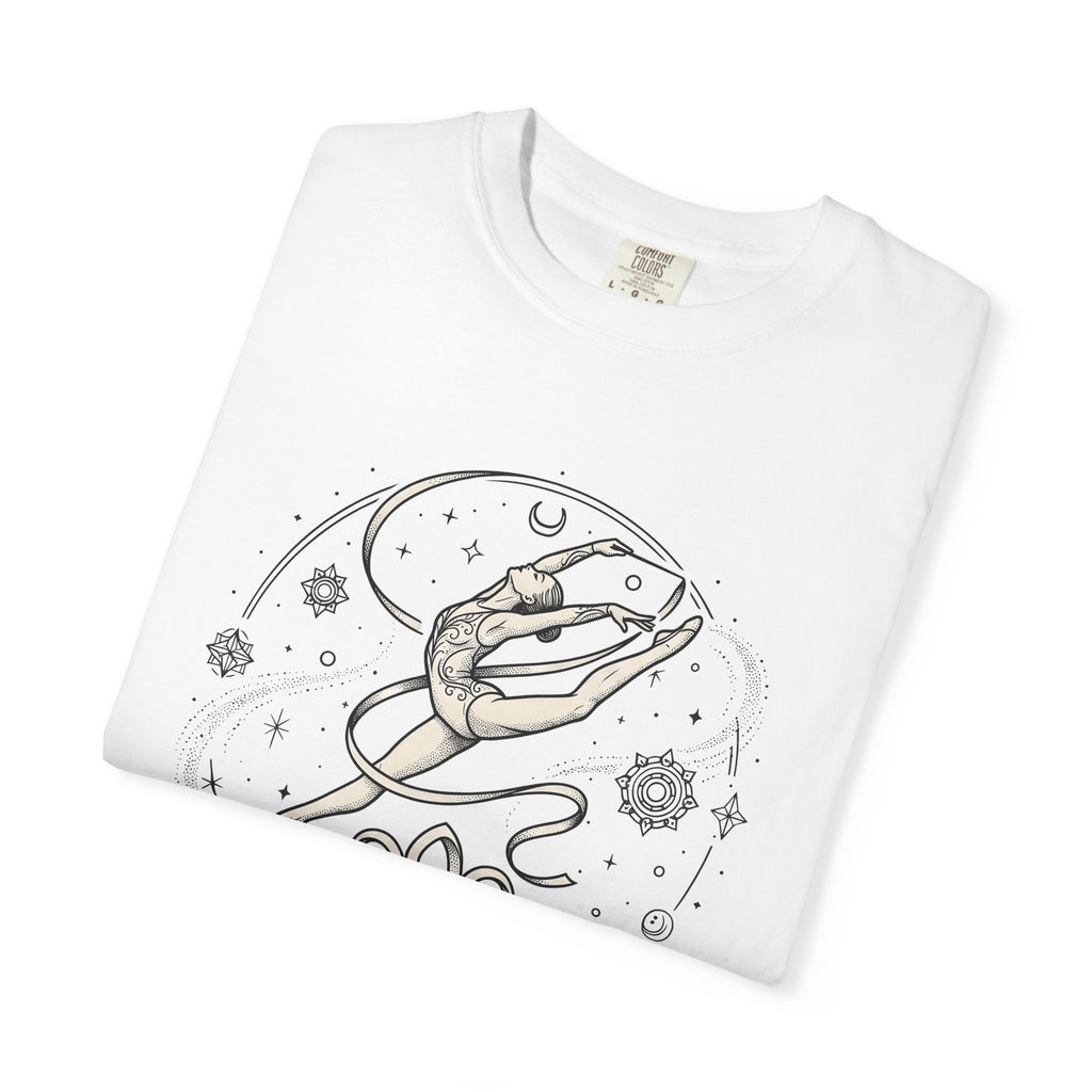 Rhythmic Gymnast Ribbon Shirt Sports Ballet Gift Women Sketch Tee Gymnastics T-Shirt Athlete Fan Drawing Graphic Illustration Tribal Floral