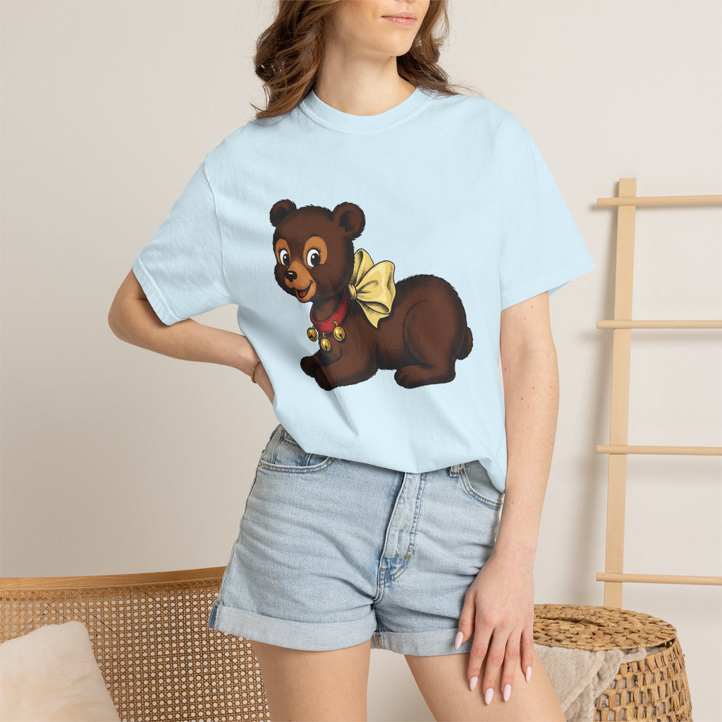 Bear Baby Shirt Animals Sweet Gift Women Animated Tee Cub T-Shirt Wildlife Fan Cartoon Tshirt Cute Graphic Hand Drawn Bowtie Tshirt