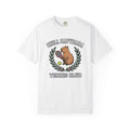 Capybara Tennis Shirt Sports Fauna Gift Women Illustration Tee Rodent T-Shirt Athlete Fan Wildlife Graphic Tshirt Sketch Garland Tshirt