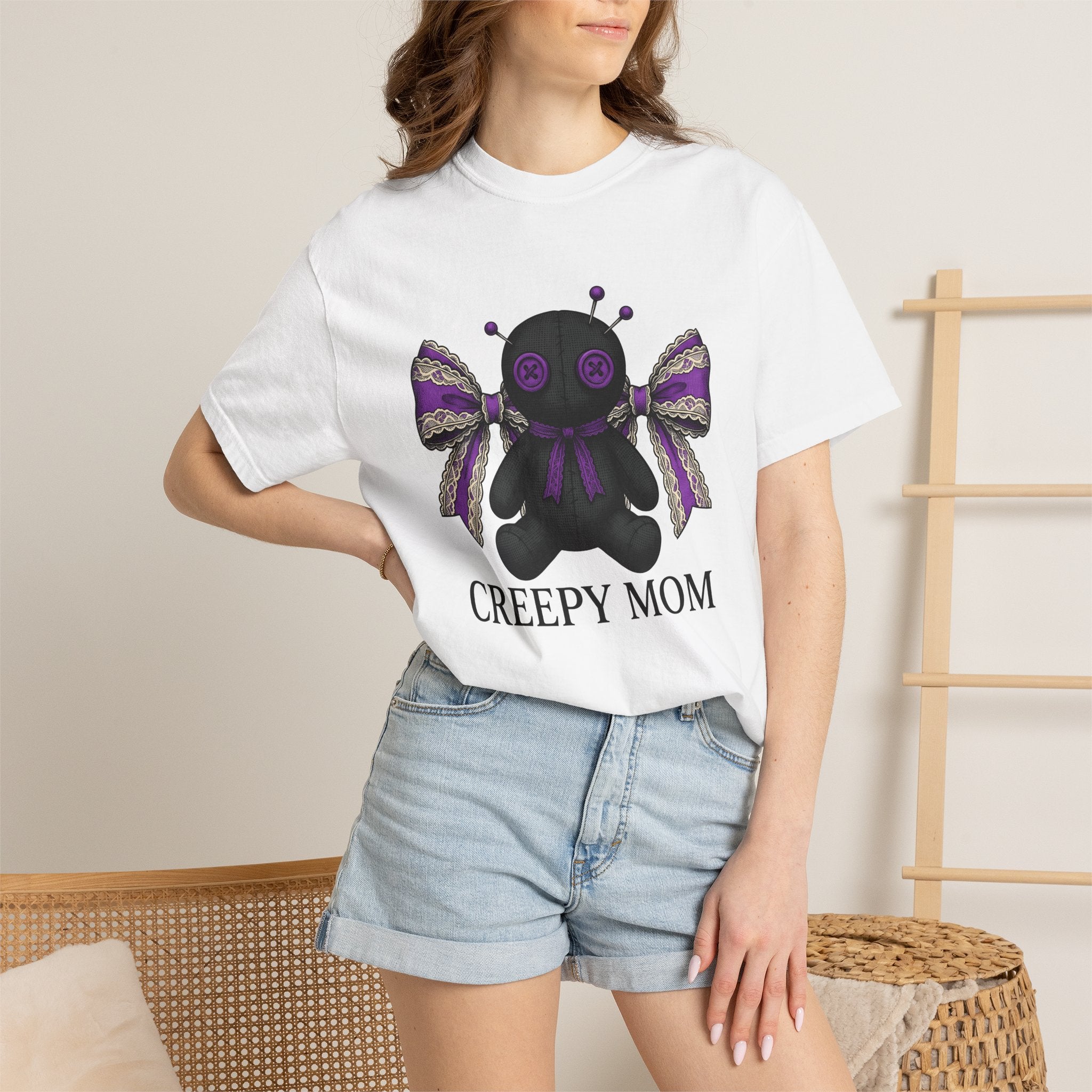 Hex Doll Shirt Halloween Ghost Gift Women Spooky Tee Voodoo Doll T-Shirt Horror Fan Creepy Tshirt Specter Graphic Classic Bow Tie Tshirt