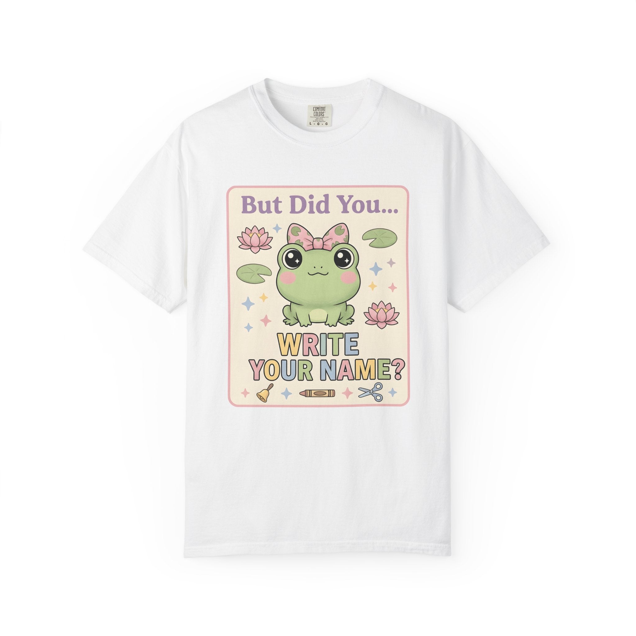 Cute Frog Shirt Teachers Classroom Gift Women Kawaii Tee Toad T-Shirt Educator Enthusiast Cartoon Tshirt Classroom Graphic Pastel Lotus