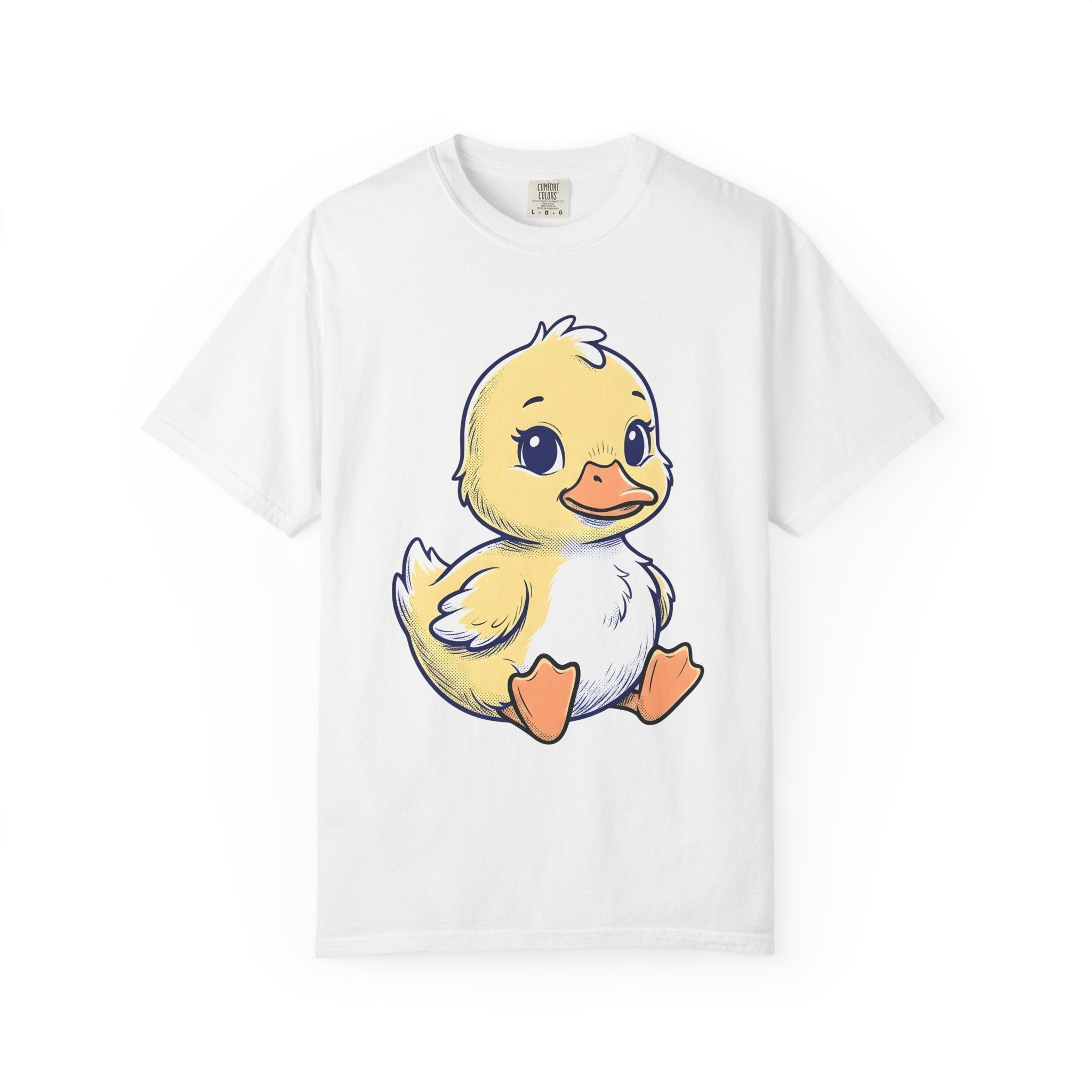 Duckling Shirt Animals Sweet Gift Women Animated Tee Duck T-Shirt Creature Fan Cartoon Tshirt Cute Graphic Hand Drawn Wide Eyes Tshirt