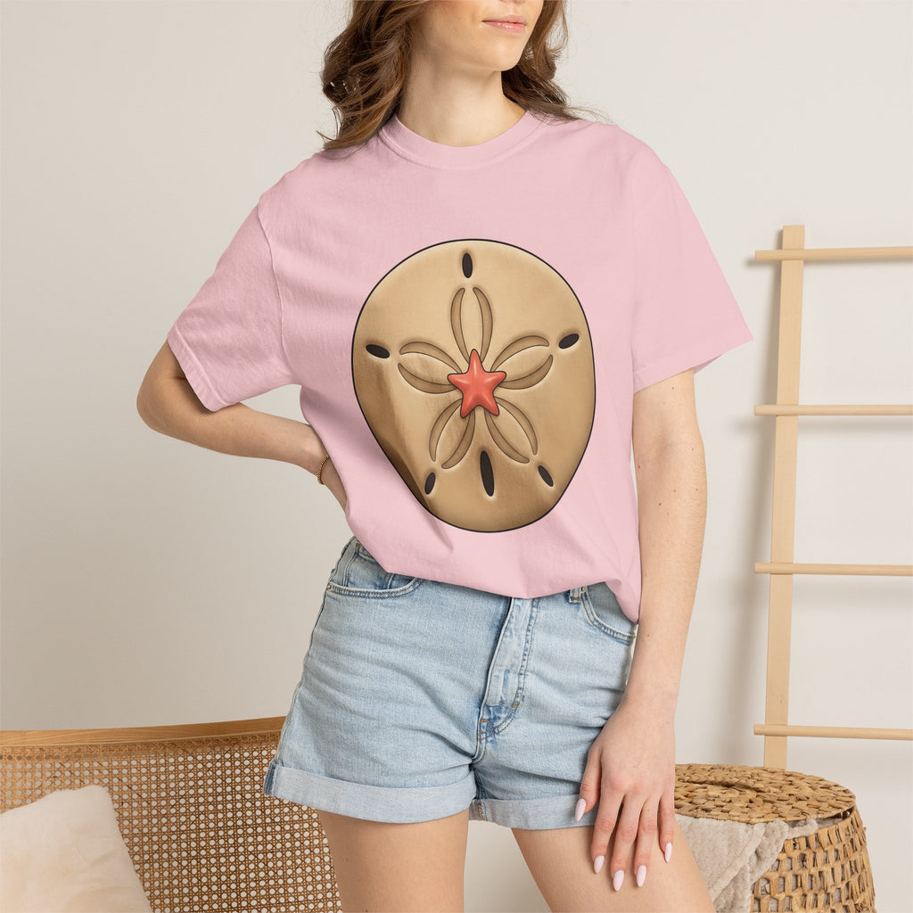 Sand Dollar Shirt Beach Marine Gift Women Line Art Tee Sea Dollar T-Shirt Coast Fan Oceanic Tshirt Ethnic Graphic Ethnic Starfish Tshirt