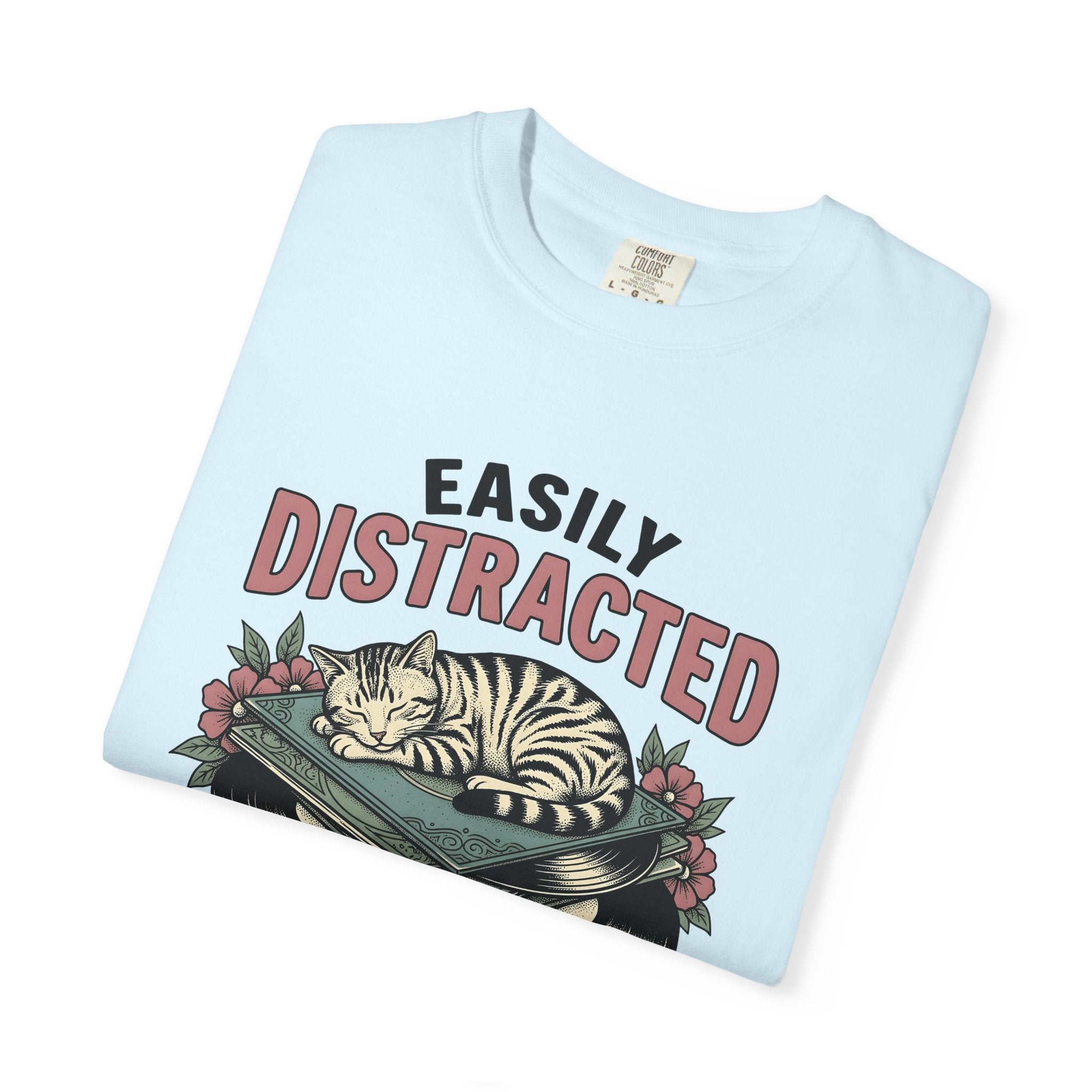 Orange Tabby Shirt Cat Sound Gift Women Old School Tee Tabby Cat T-Shirt Cat Fan Feline Tshirt Audio Graphic Doodle Music Discs Tshirt