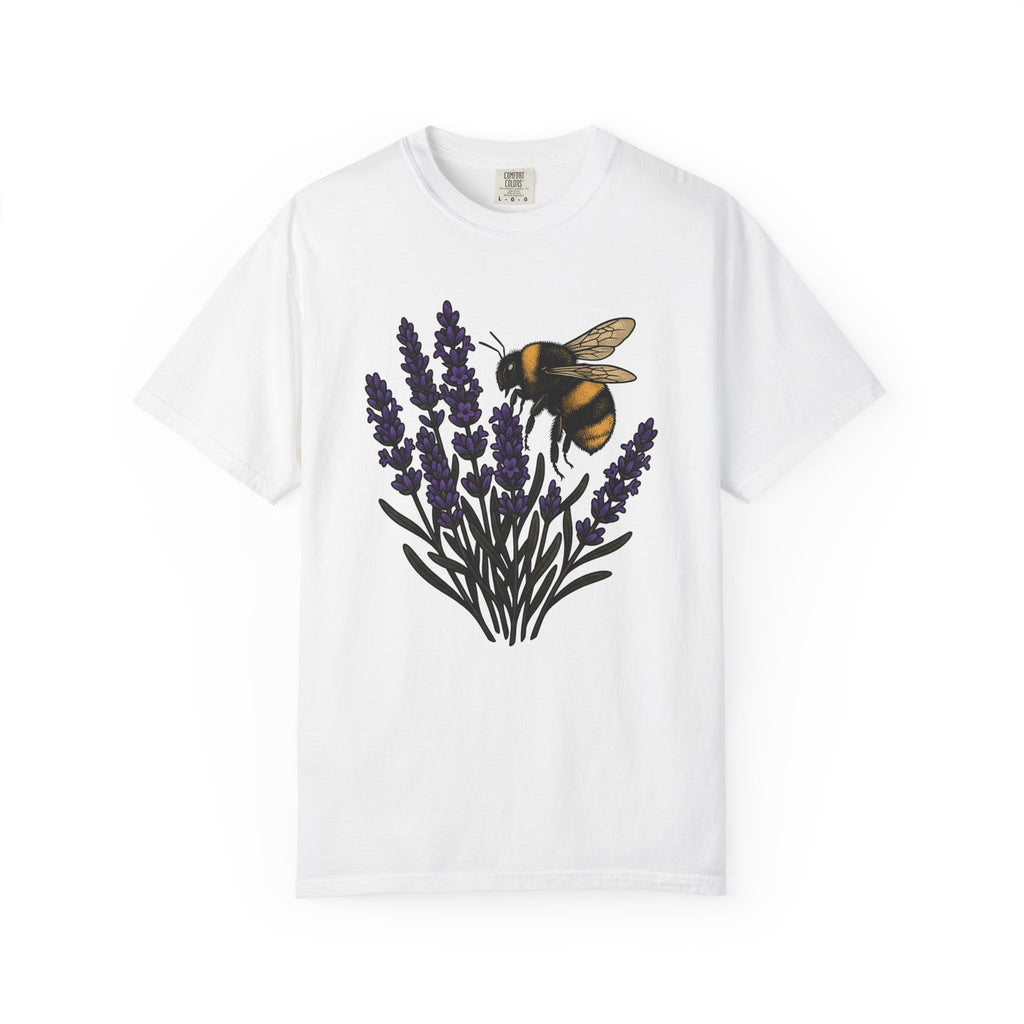 Honeybee Lavender Shirt Mom Outdoors Gift Women Floral Tee Bee T-Shirt Mother Fan Botanical Tshirt Nature Graphic Retro Meadow Flower Tshirt