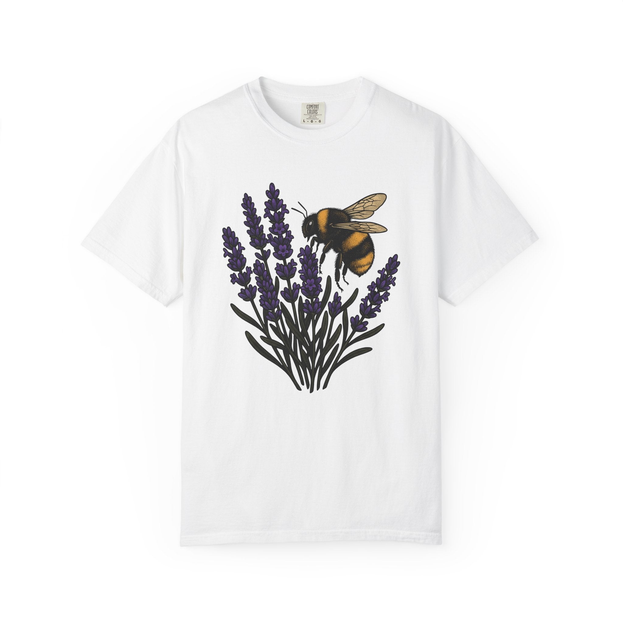 Honeybee Lavender Shirt Mom Outdoors Gift Women Floral Tee Bee T-Shirt Mother Fan Botanical Tshirt Nature Graphic Retro Meadow Flower Tshirt