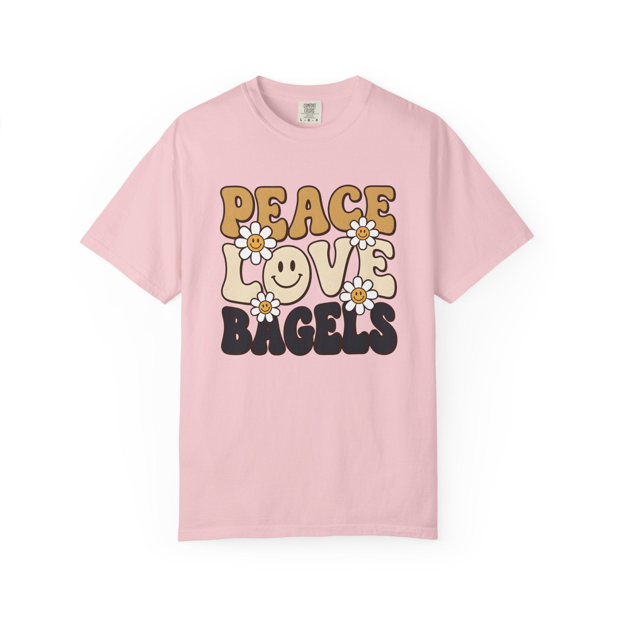 Bagel Art Shirt Bagels Pastry Gift Women Hand Drawn Tee Bagel T-Shirt Bagel Fan Doodle Tshirt Bakery Graphic Line Art Blossom Tshirt