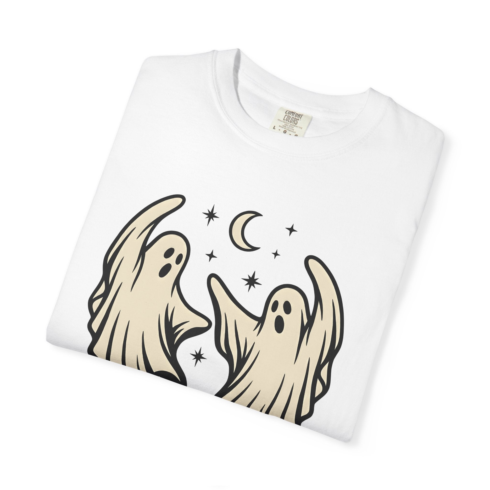 Ghost Dancers Shirt Halloween Scary Gift Women Hand Drawn Tee Specter T-Shirt Horror Fan Phantom Tshirt Fright Graphic Clean Full Moon