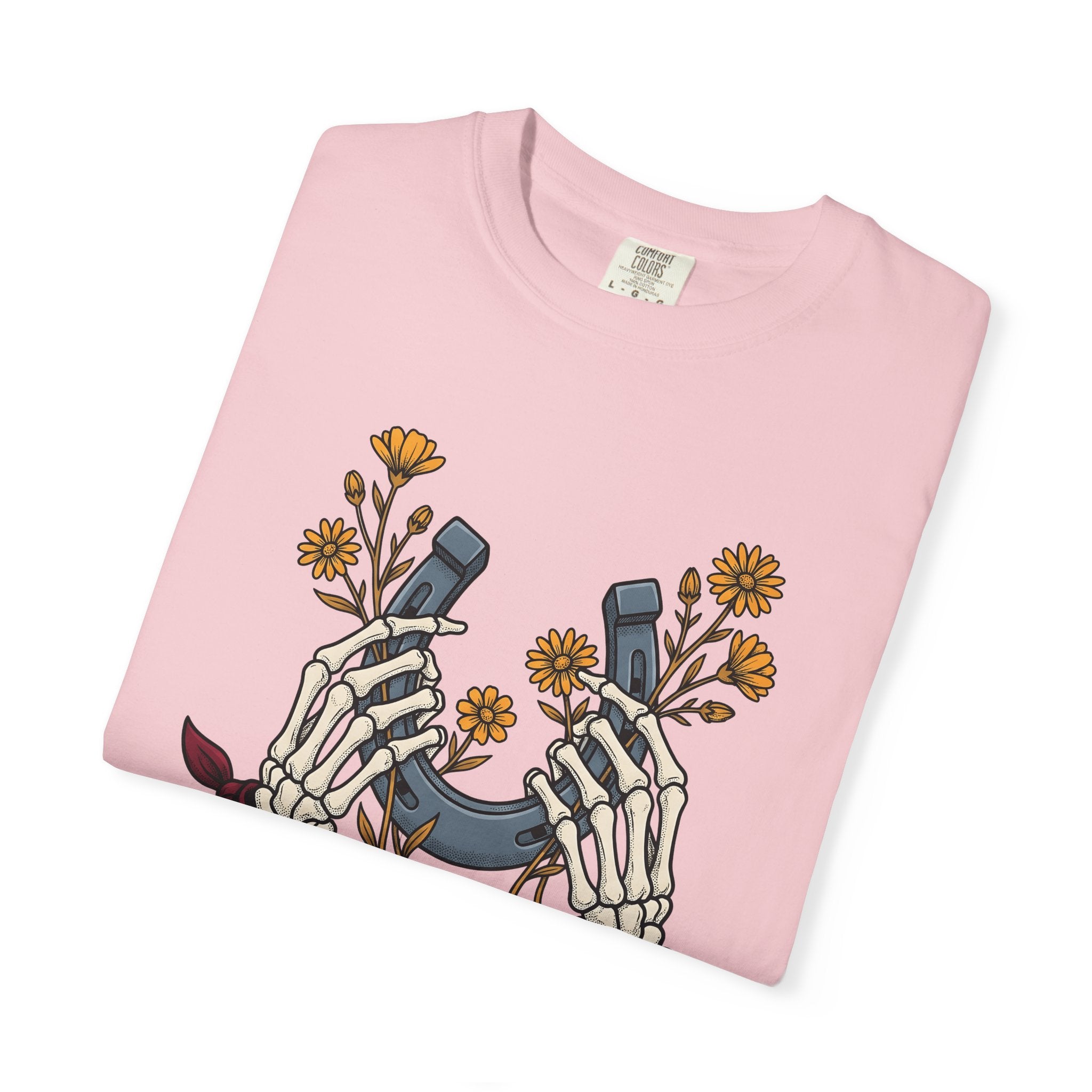 Bone Hands Horseshoe Shirt Cowgirl Ranch Gift Women Neo Traditional Tee Skeletal Hand T-Shirt Cowboy Fan Western Tshirt Farm Graphic Classic
