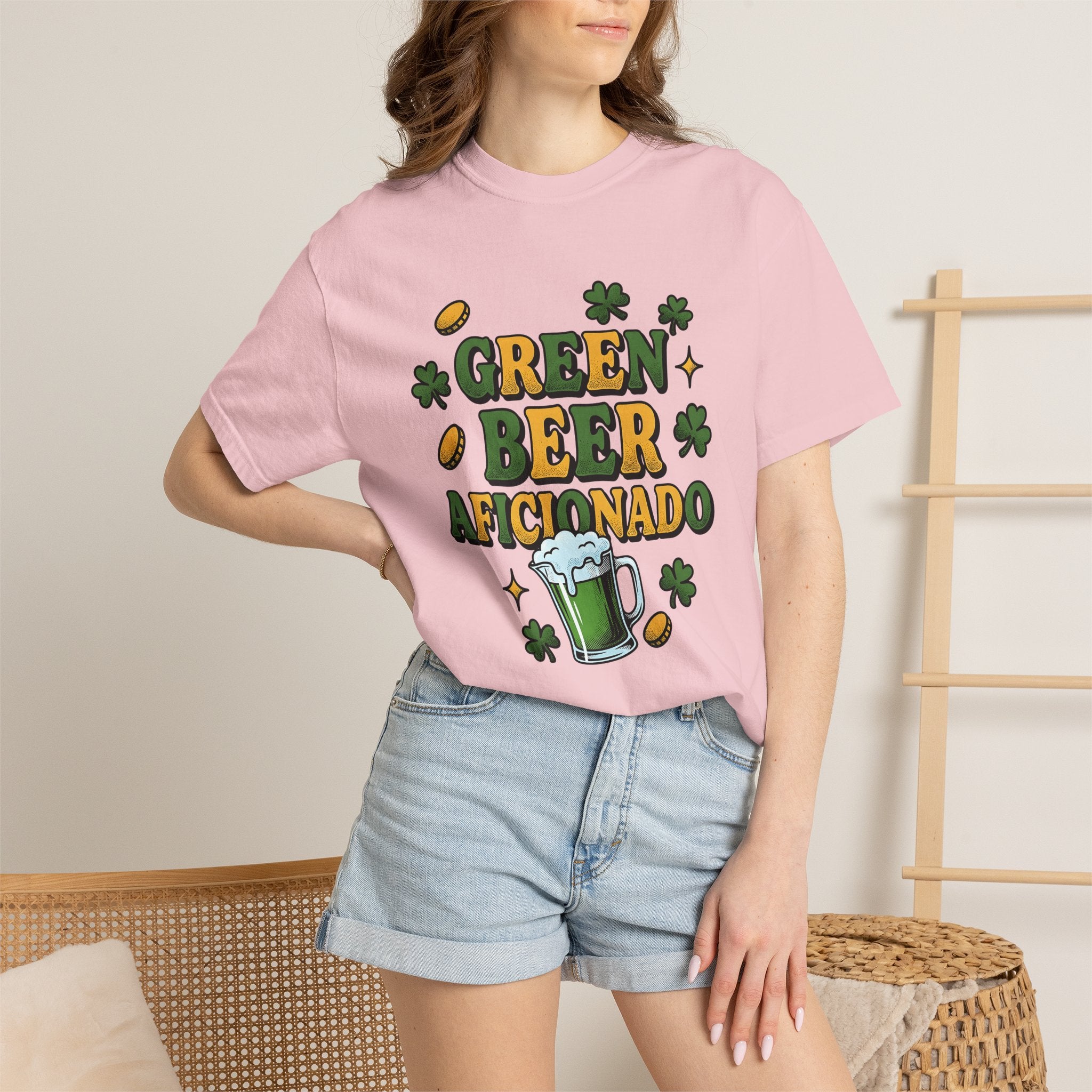 Green Ale Mug Shirt St Patrick's Day Beverages Gift Women Modern Graphic Tee Beer Mug T-Shirt St Patricks Fan Pint Glass Tshirt Drink