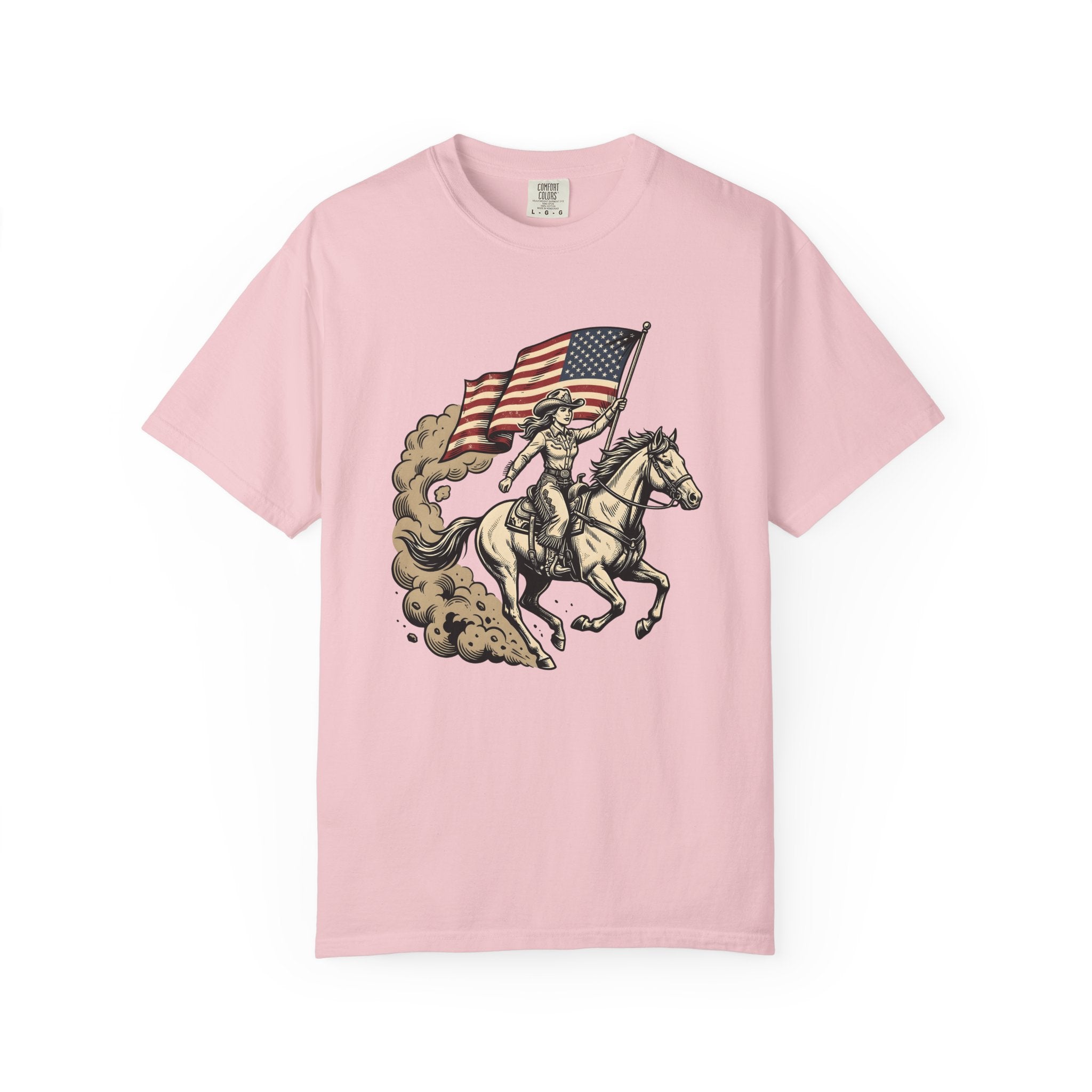 Cowgirl Horse Shirt Cowgirl Western Gift Women Vintage Tee Horseman T-Shirt Cowboy Fan Rodeo Graphic Tshirt Retro American Flag Tshirt