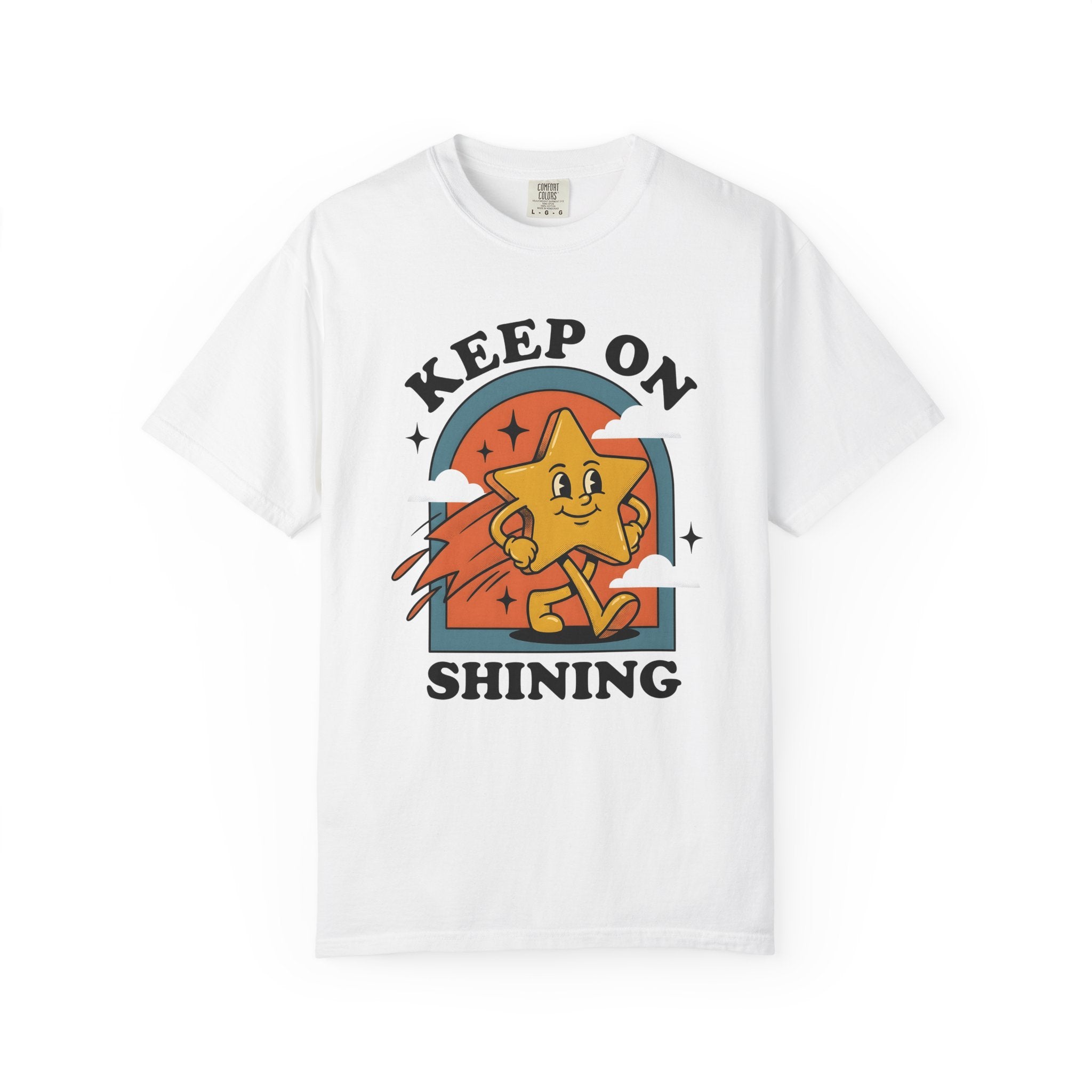 Smiling Star Character Shirt Cute Motivational Gift Women Cartoon Tee Starfish T-Shirt Adorable Fan Comic Tshirt Inspirational Graphic Retro