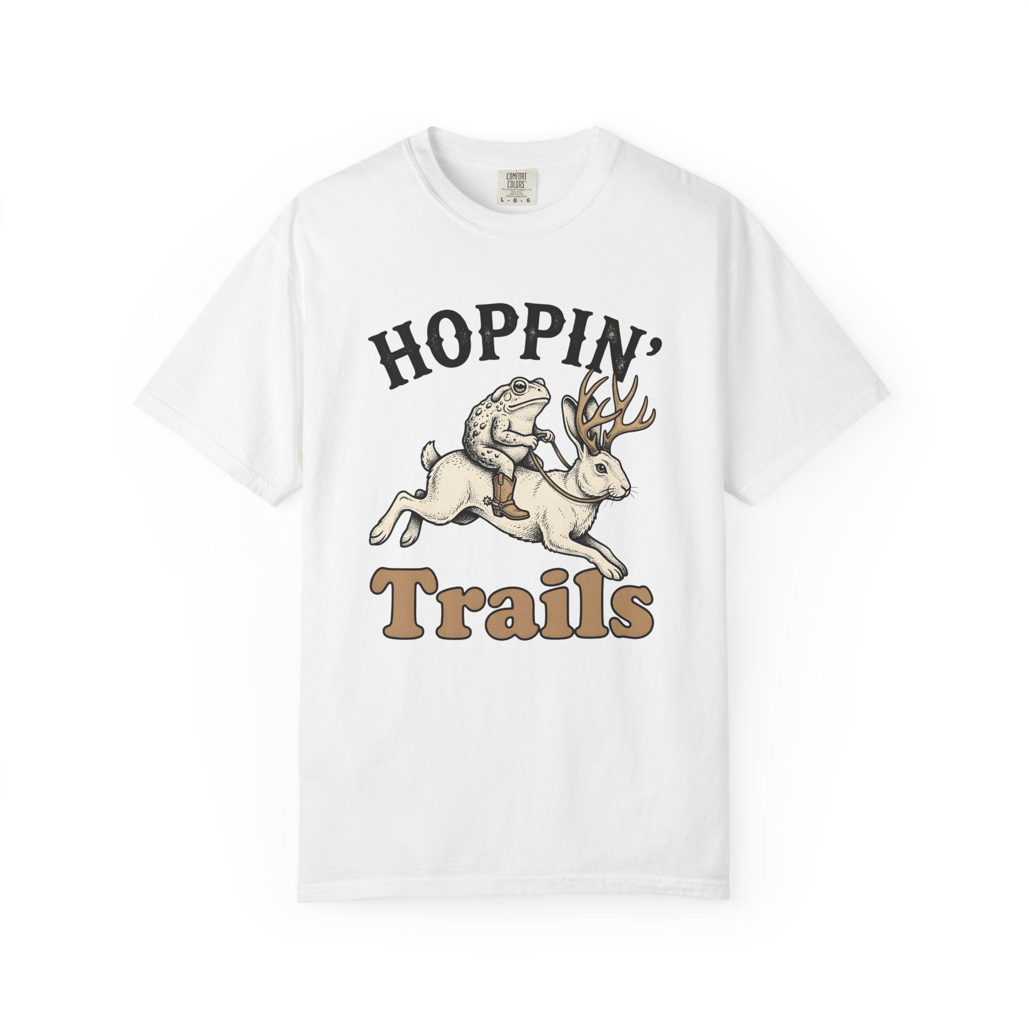 Horned Hare Frog Shirt Easter Fauna Gift Women Old School Tee Frog T-Shirt Easter Fan Toad Tshirt Wildlife Graphic Line Art Leather Boots
