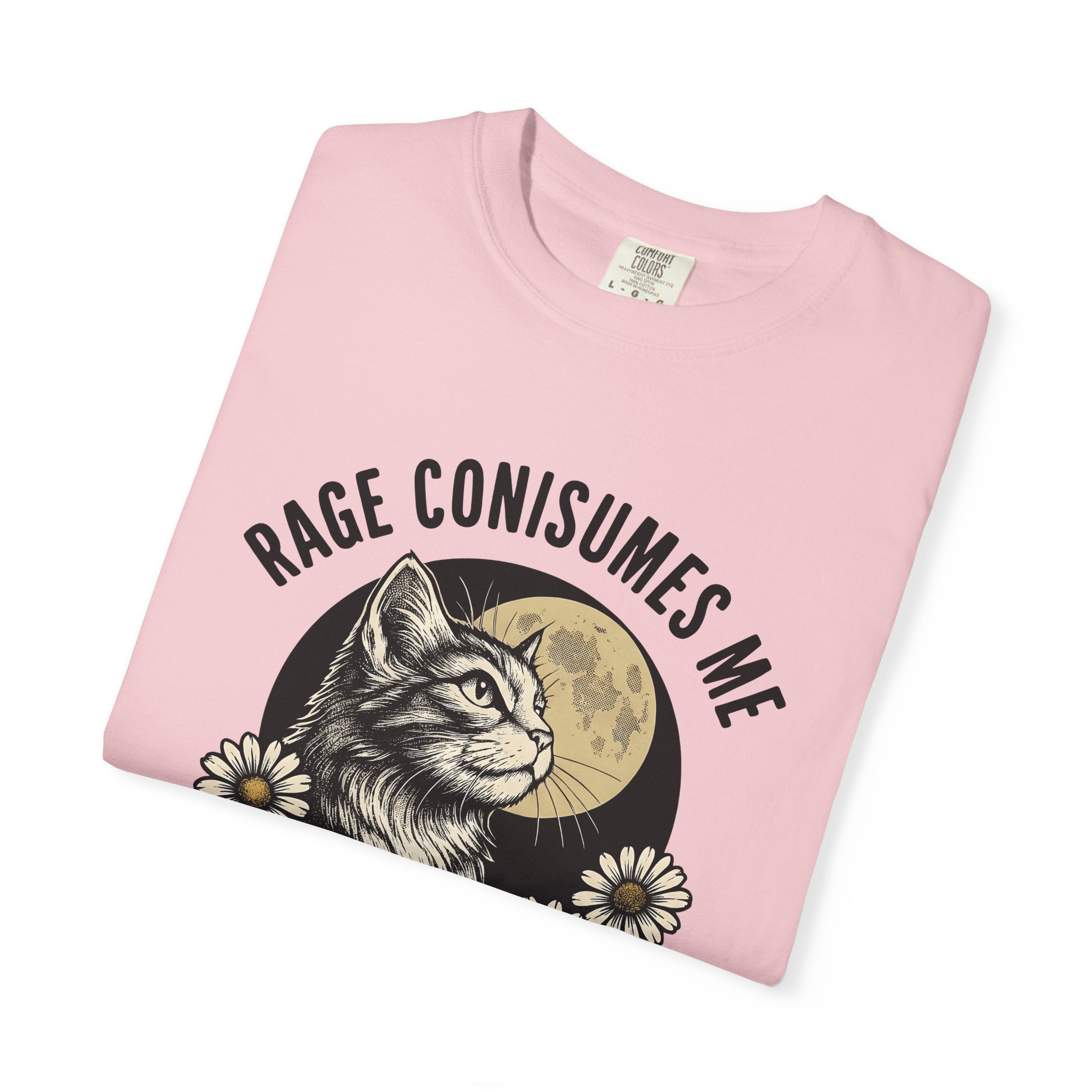 Kitty Moon Shirt Cat Flowers Gift Women Retro Tee Cat T-Shirt Cat Fan Vintage Tshirt Floral Graphic Sketch Sunflower Tshirt