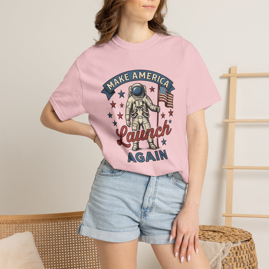 Astronaut Flag Shirt America Patriotic Gift Women Vintage Tee Space Flag T-Shirt American Enthusiast Distressed Tshirt Star Spangled Graphic