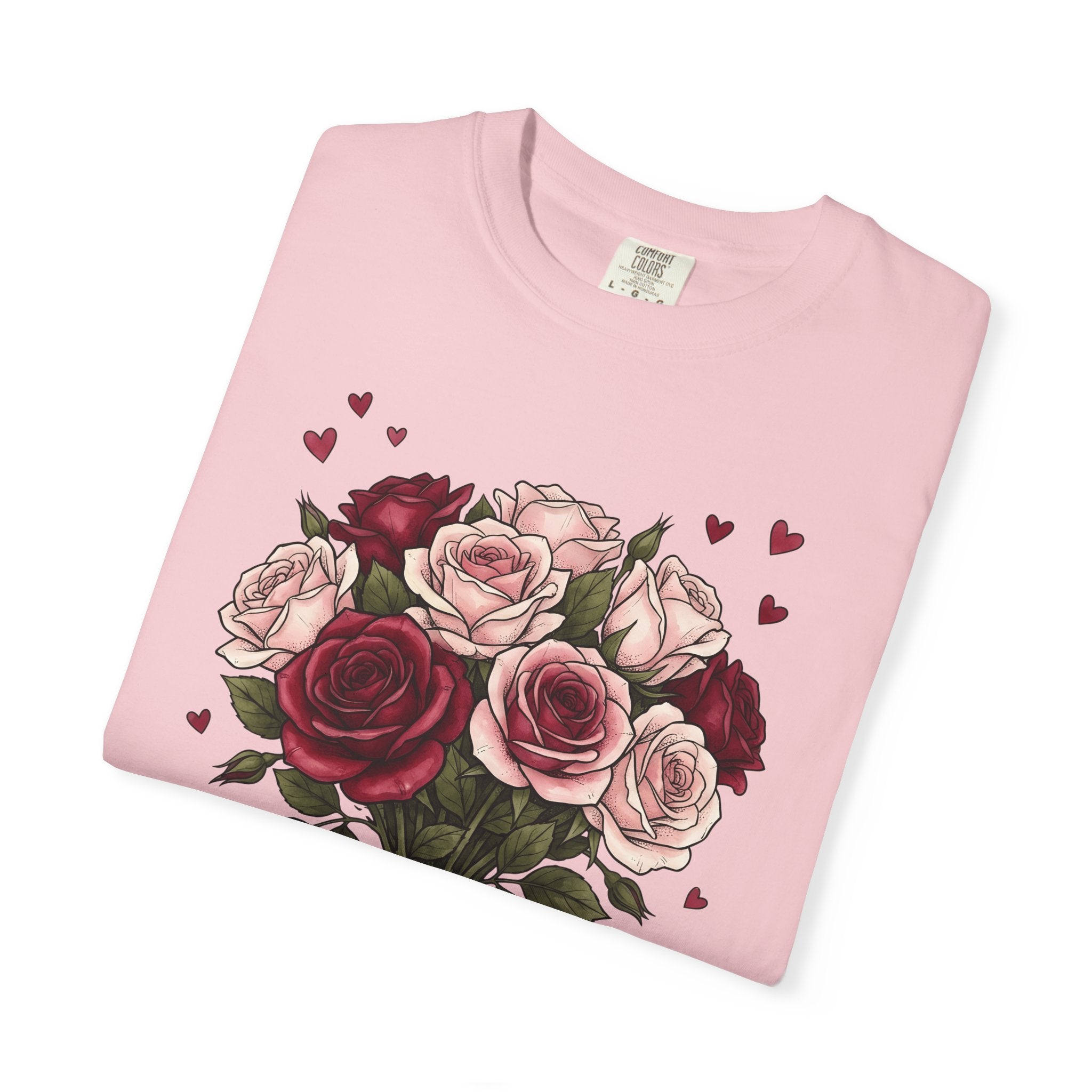 Flower Bouquet Shirt St. Valentines Day Blossoms Gift Women Sketch Tee Floral Arrangement T-Shirt Valentine Fan Hand Drawn Tshirt Floral