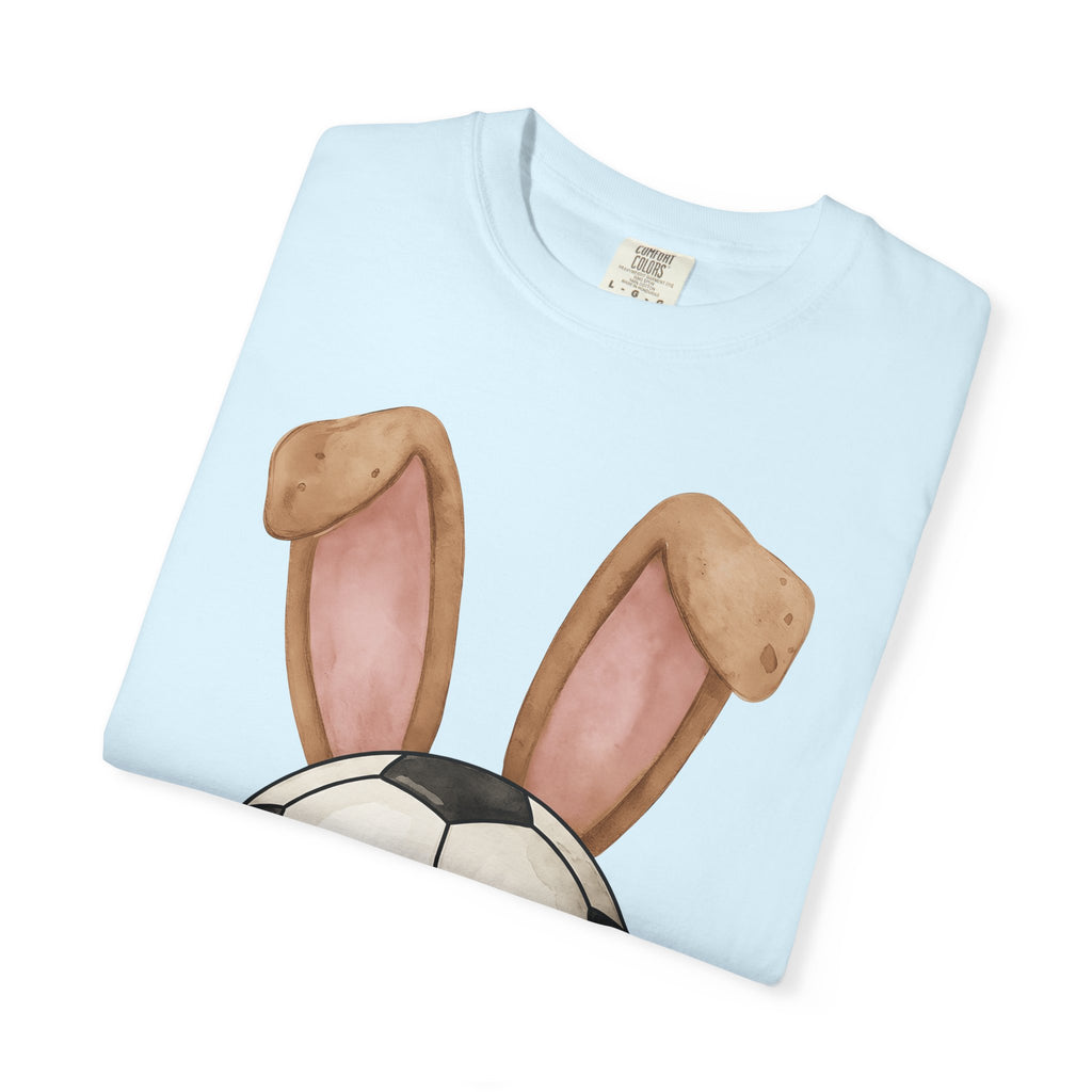 Soccer Ball Bunny Ears Shirt Easter Sports Gift Women Watercolor Tee Bunny T-Shirt Easter Fan Football Tshirt Athletic Graphic Hand Drawn
